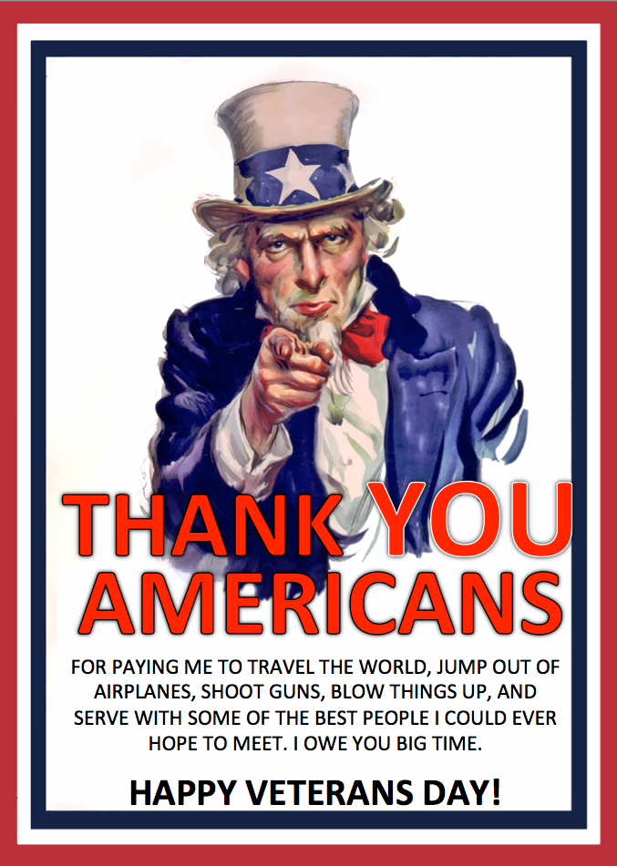 Happy Veterans Day, and Thank You Americans!