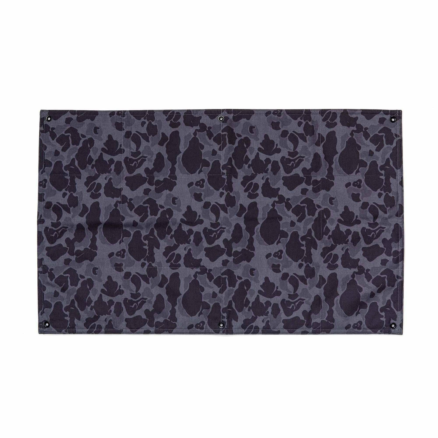 GORUCK tactical tarp in dark gray and black camouflage with reinforced grommets