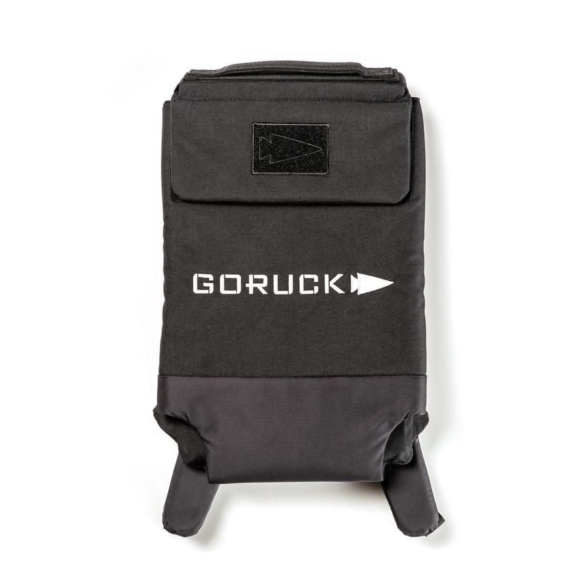 GORUCK 45lb ruck plate carrier in black with logo, durable rucking gear for training and events