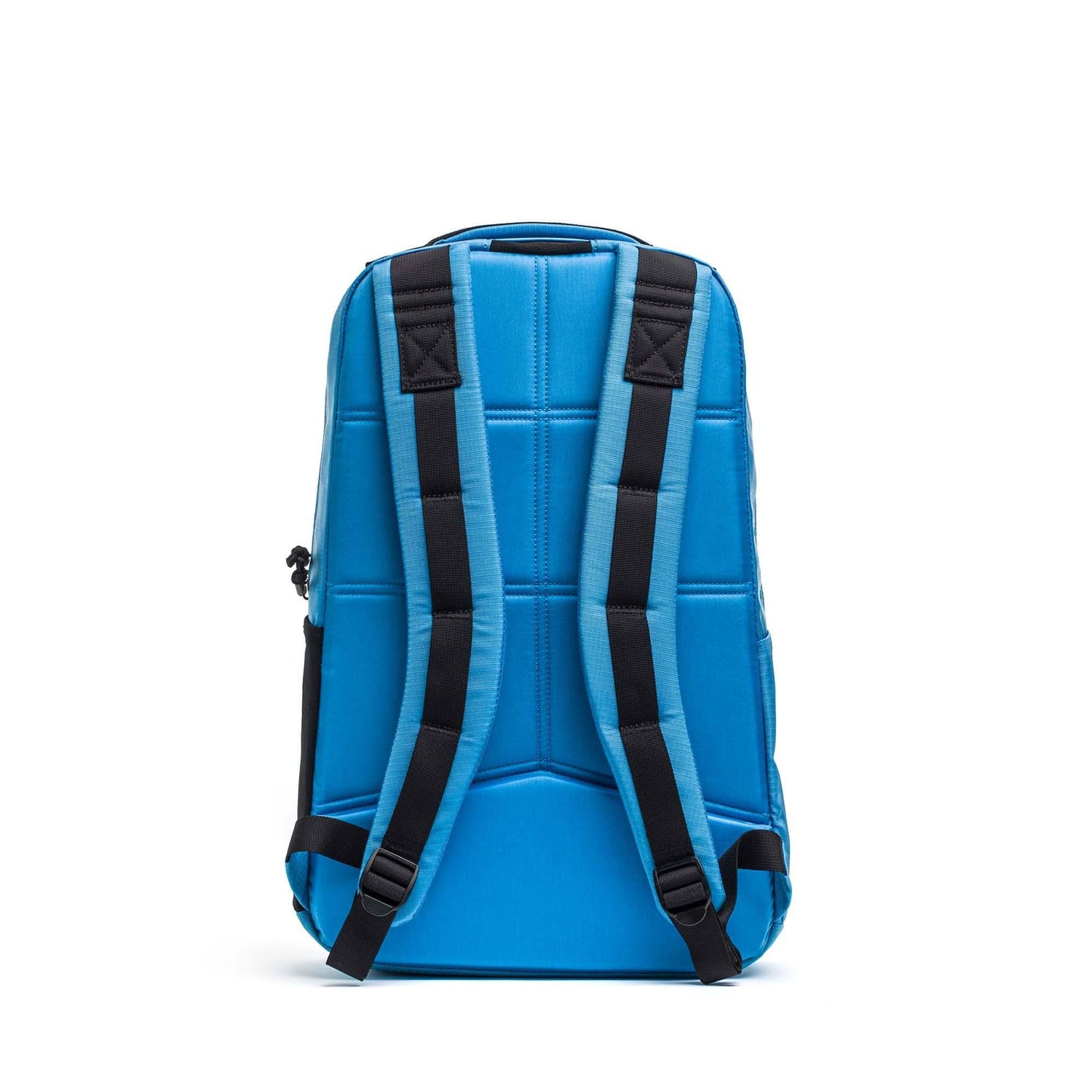 GORUCK Basic Rucker 17L Electric Blue backpack shown from the back with padded straps