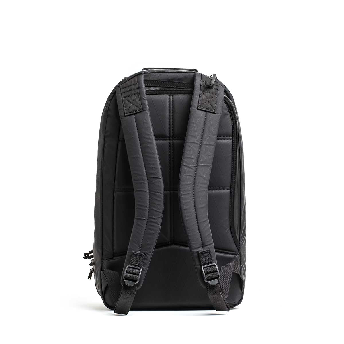 Double Compartment Bullet Ruck - XPAC shown from the back, featuring padded shoulder straps, quilted design, and a bombproof laptop compartment for ultimate protection.