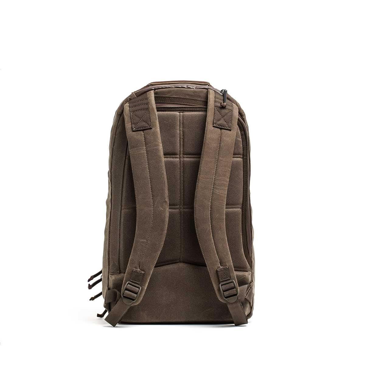 GORUCK Bullet 18L rucksack in Heritage Dark Oak, padded straps and back panel for comfort