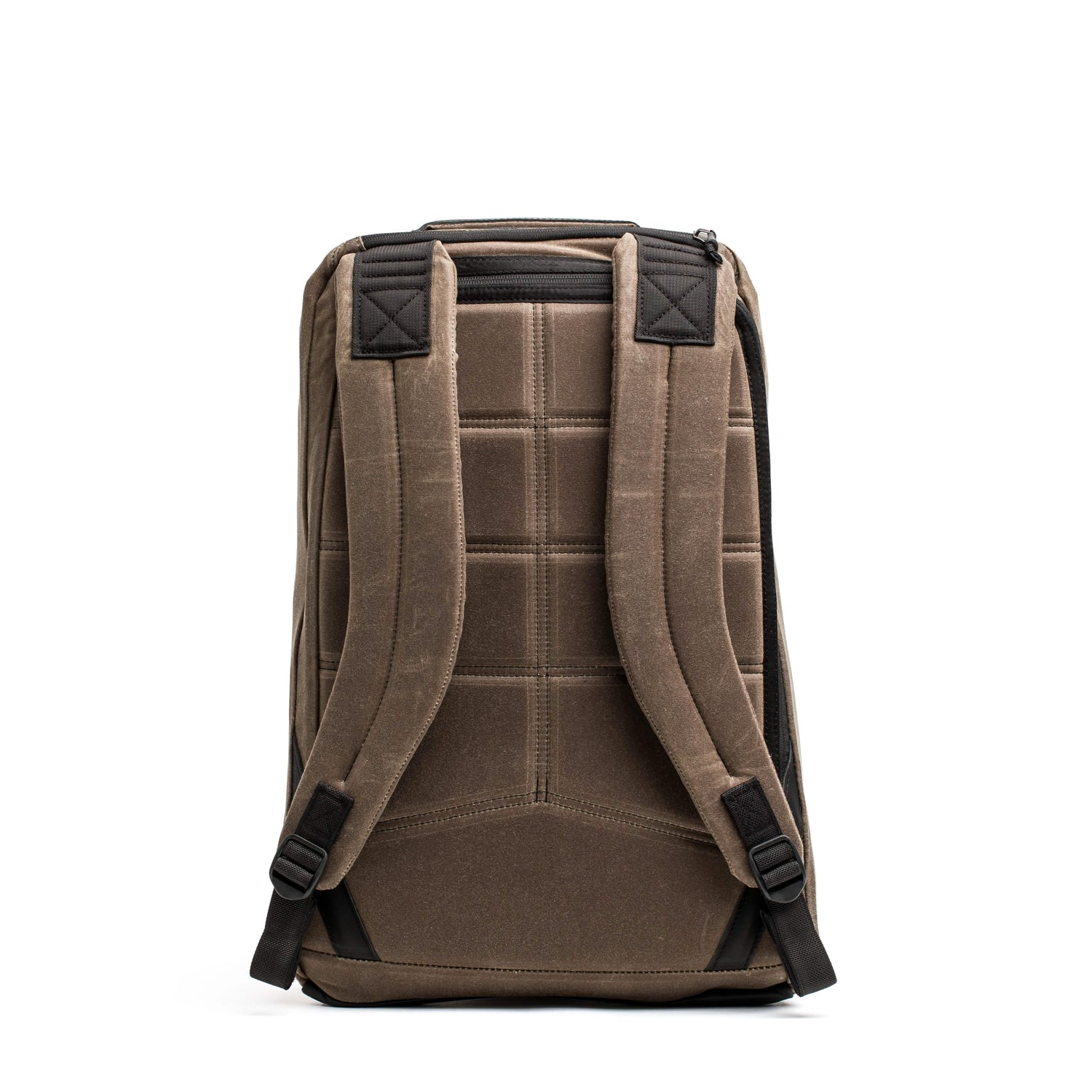 GORUCK rugged Heritage backpack in Dark Oak with padded back and black adjustable straps