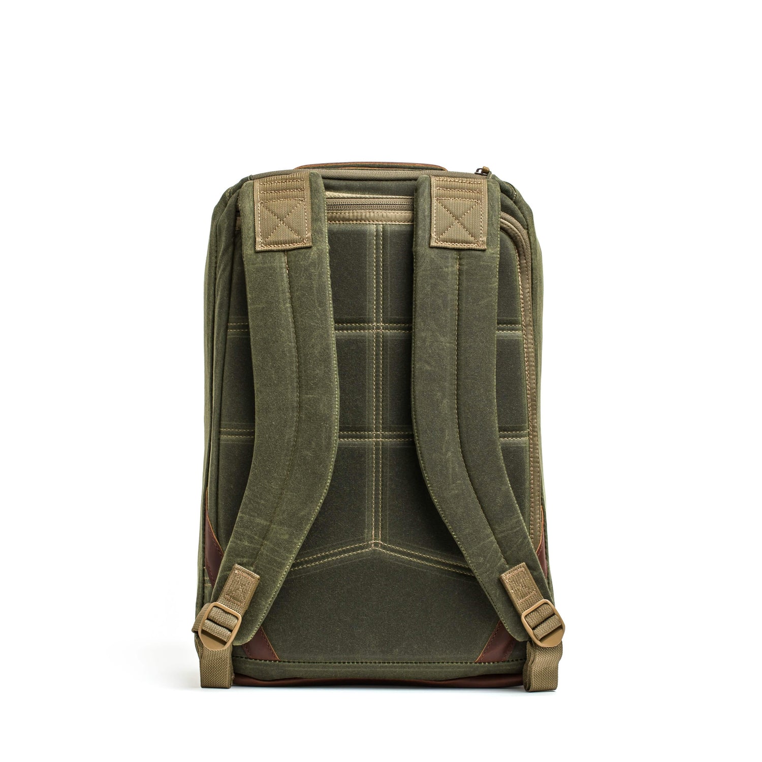 GORUCK Heritage Ruck backpack in olive and field tan with padded straps and rugged stitching