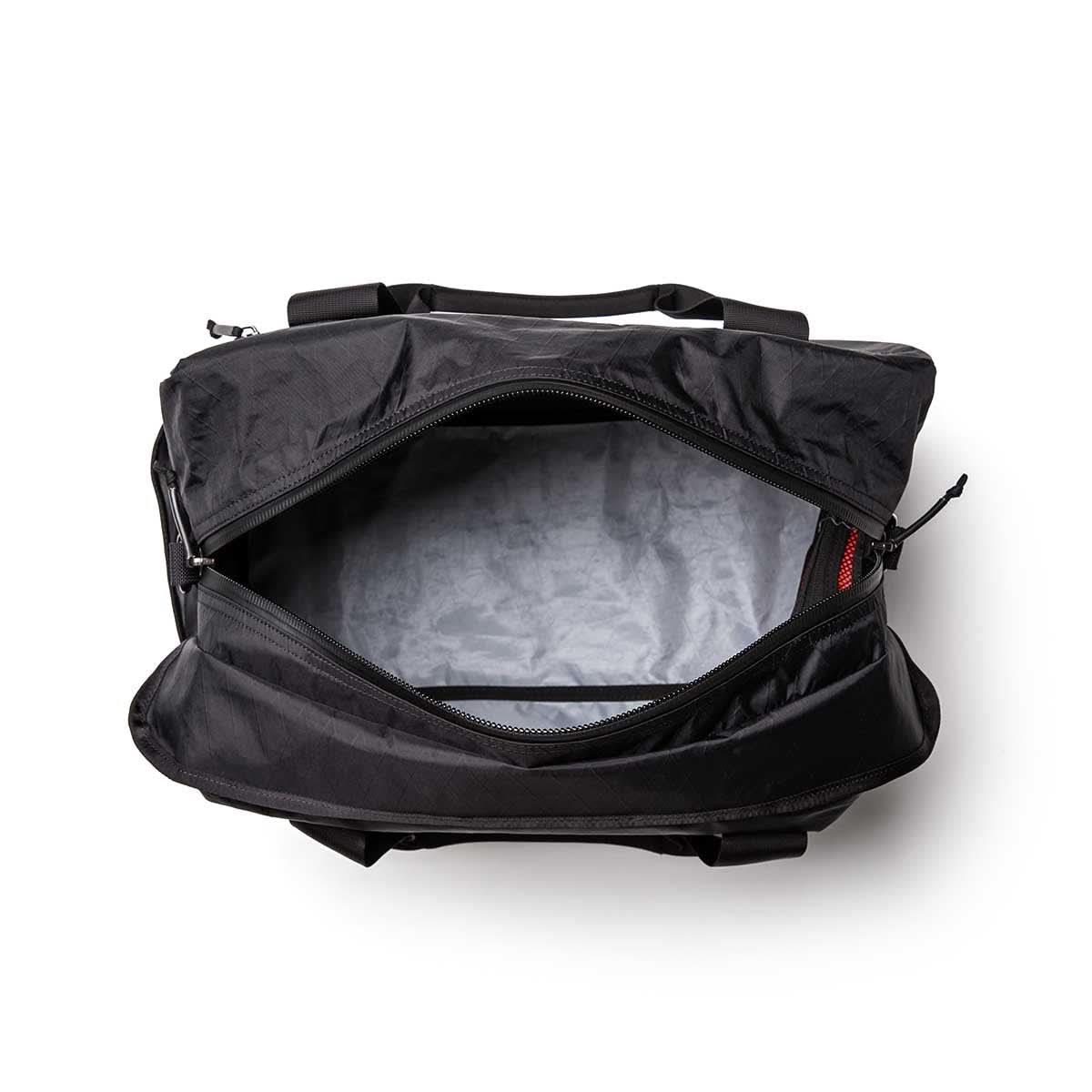 GORUCK black 32L Kit Bag open top view, showing spacious interior and durable zipper
