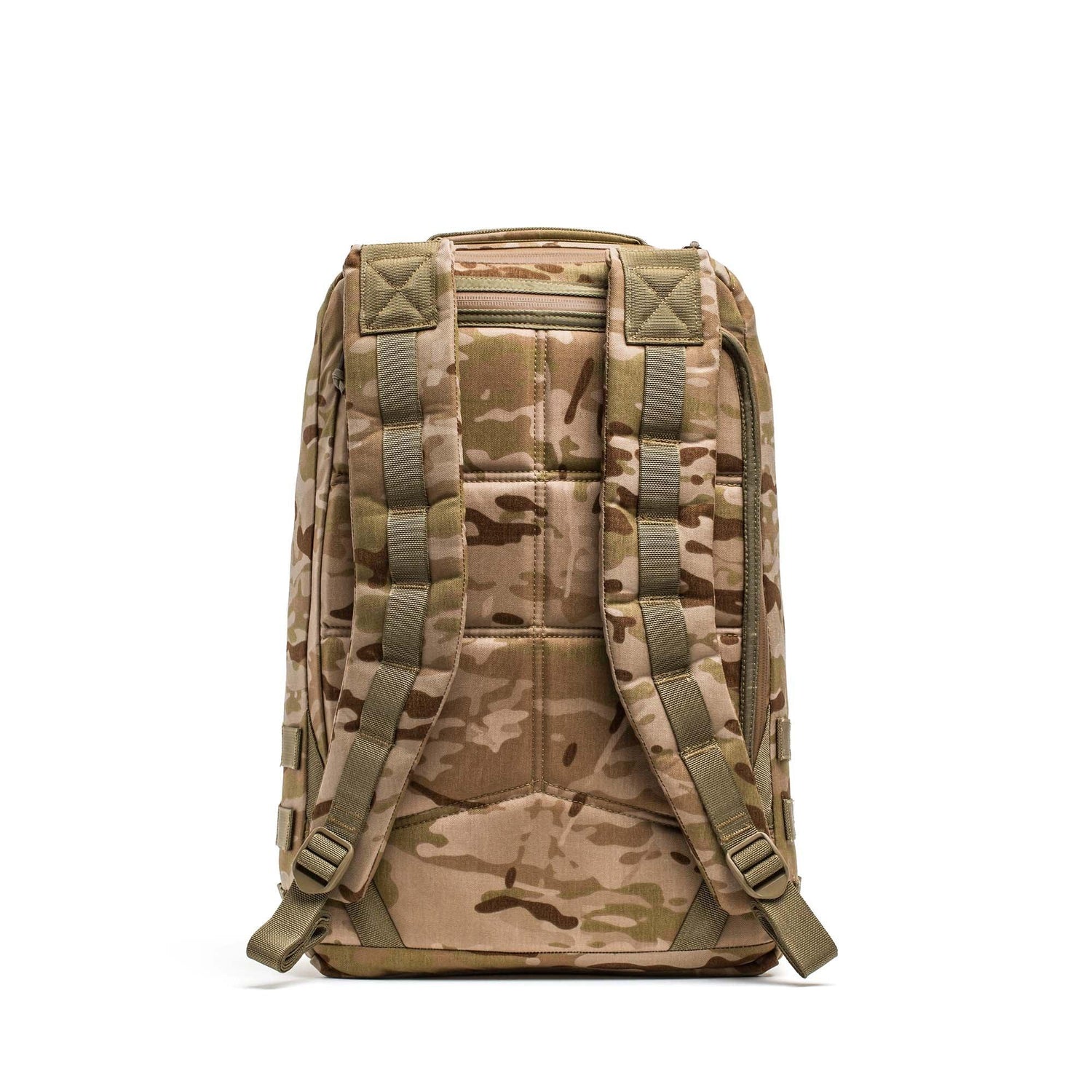 GORUCK 21L Multicam Arid tactical rucksack with padded shoulder straps and durable 500D fabric