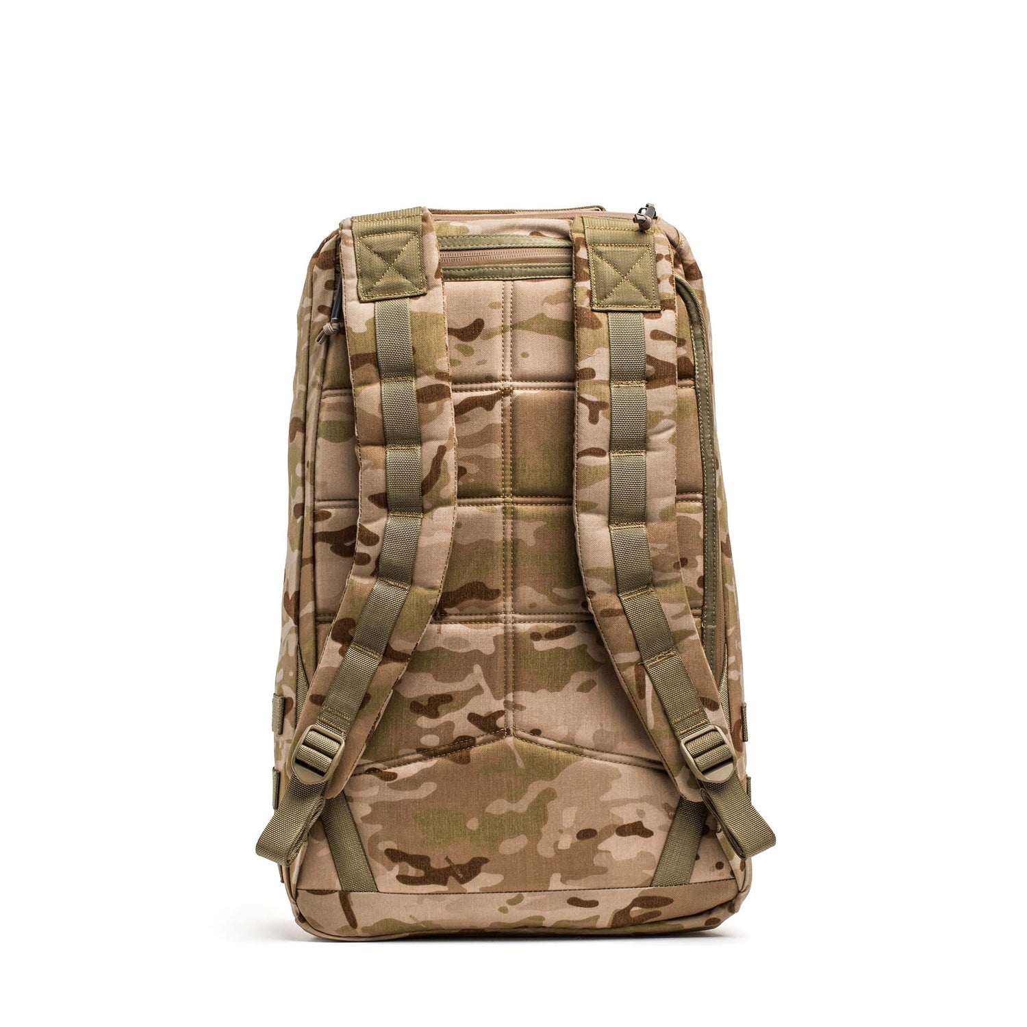 Tan camouflage GR1 USA - Cordura rucksack shown from the back with padded straps and a quilted panel—an everyday carry backpack built with Special Forces-grade durability.