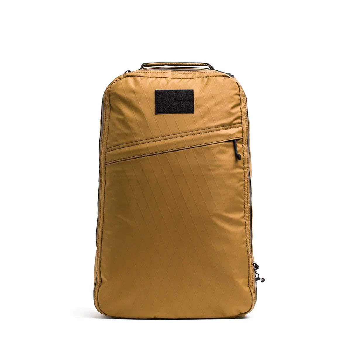GORUCK 26L X-Pac Coyote backpack with diagonal zipper pocket and durable rucking gear design