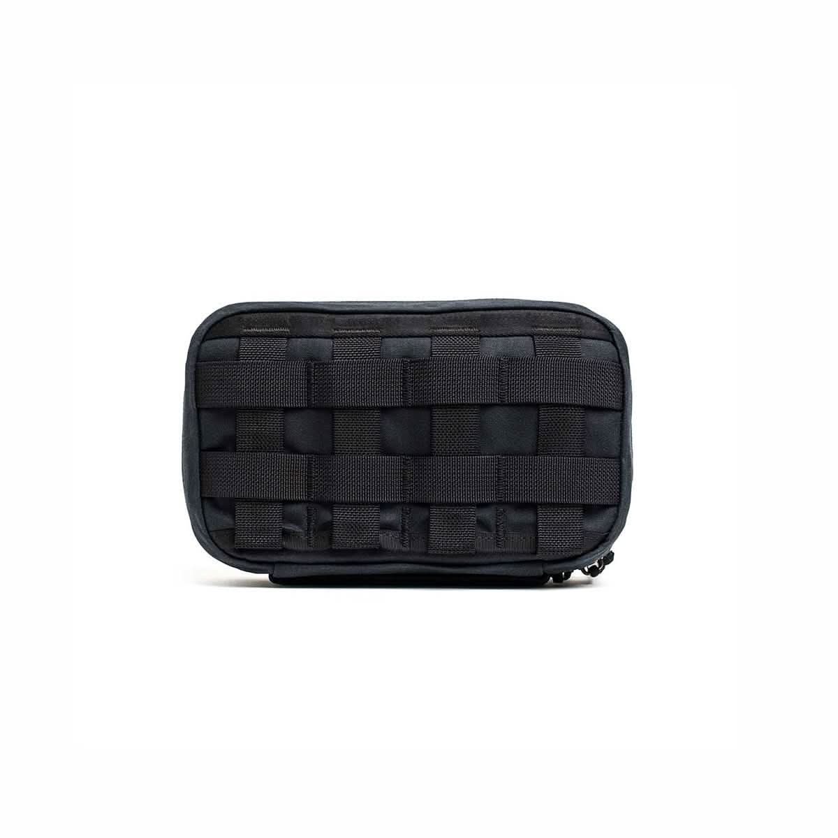 Black GORUCK small pouch with MOLLE webbing, made from durable waxed canvas gear organizer