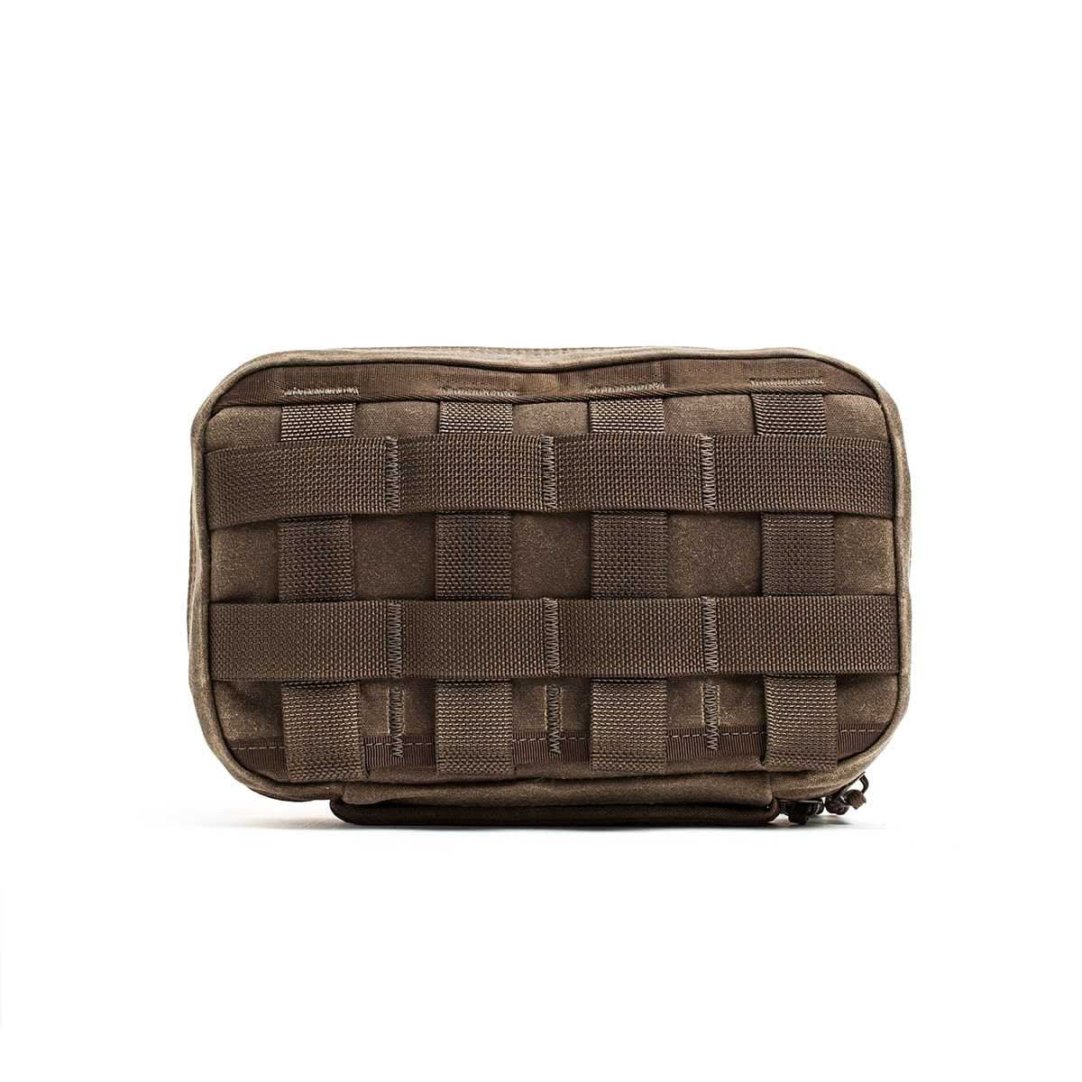 GORUCK Field Pocket in Heritage Dark Oak with MOLLE webbing for rugged rucking gear organization
