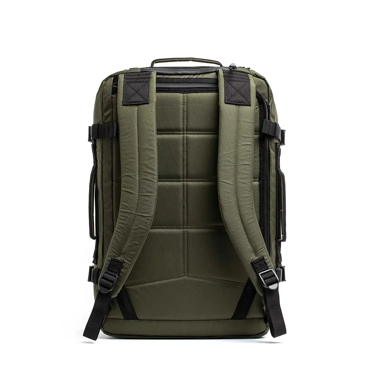 GORUCK dark green rucksack with padded straps, rugged XPAC fabric, durable outdoor gear