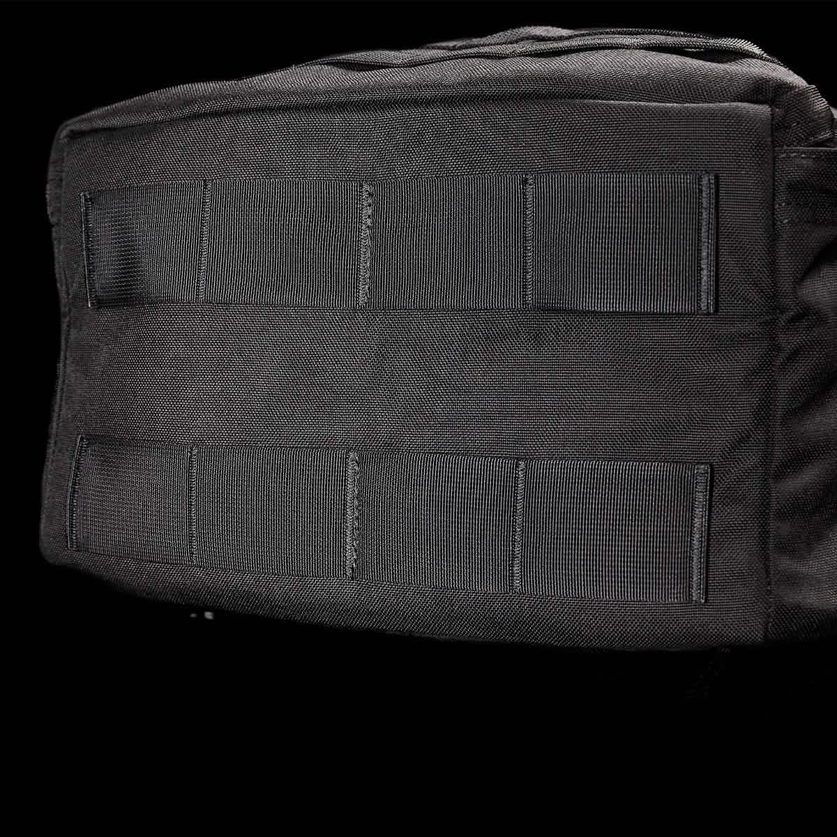 GORUCK black rucksack base with reinforced MOLLE webbing, durable tactical gear
