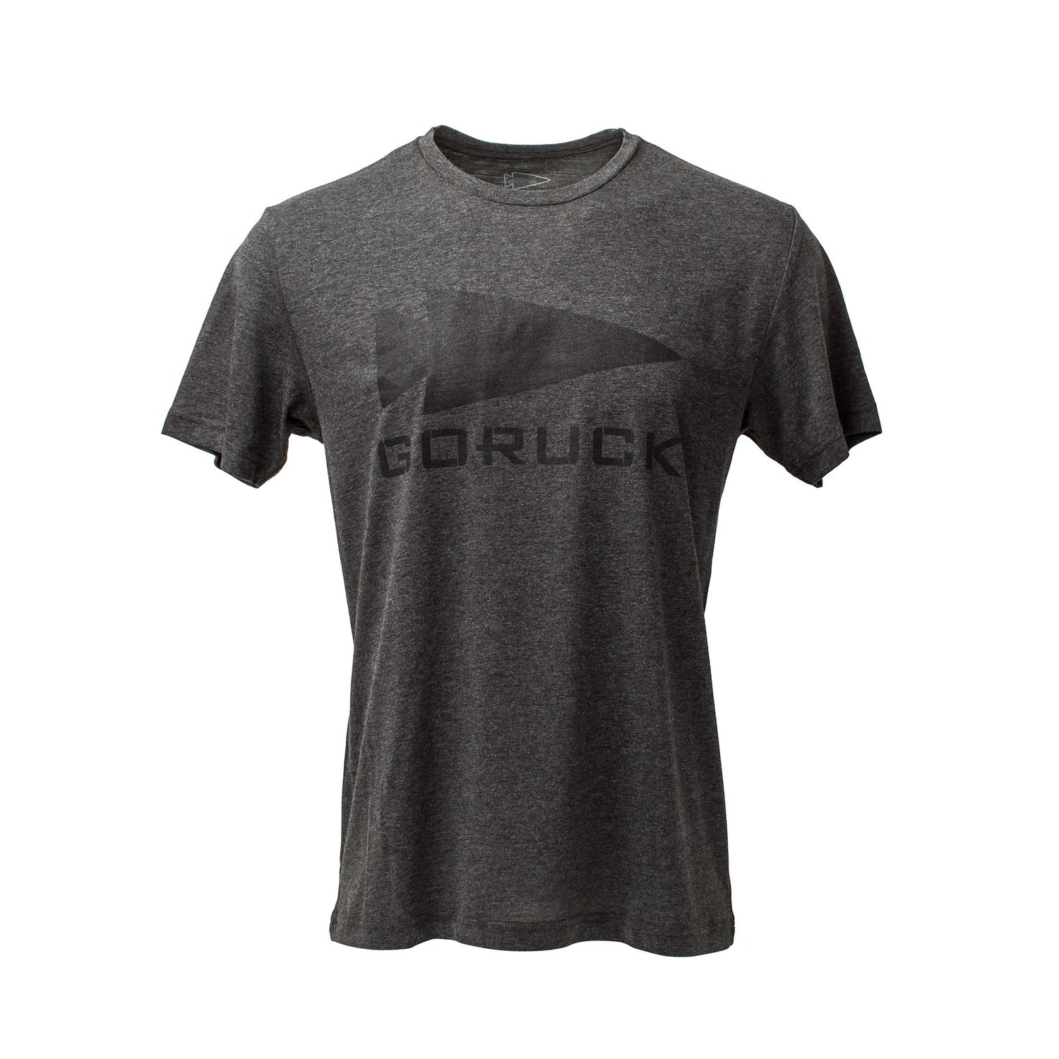 The GORUCK Spearhead Tee - Tri-Blend is a dark gray premium shirt with