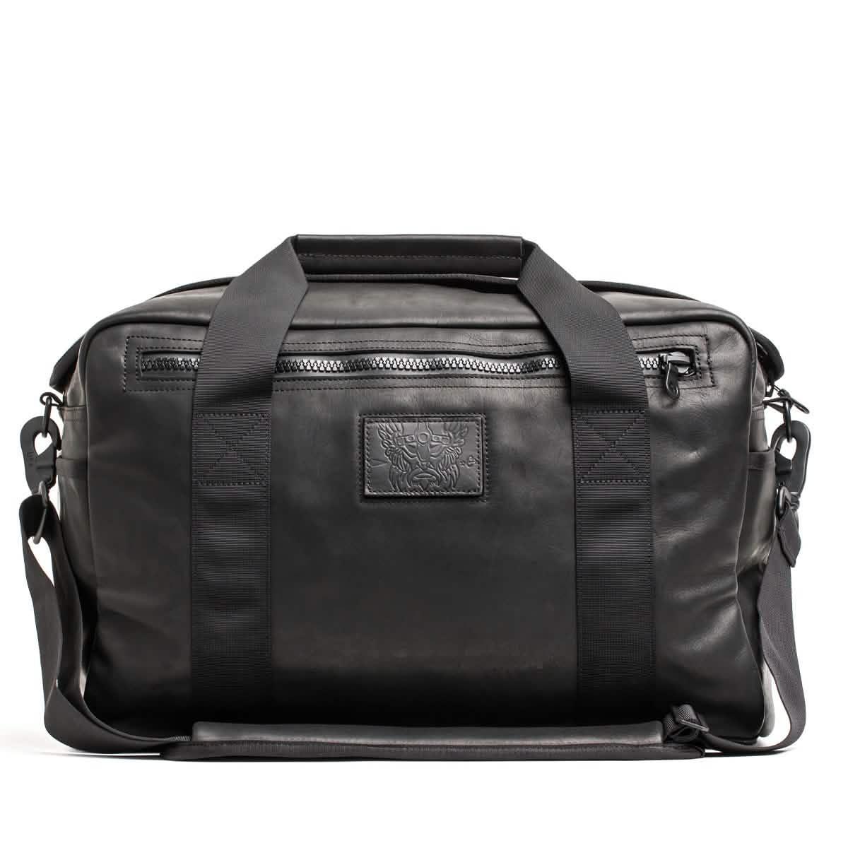 GORUCK Kit Bag 32L black leather duffel with sturdy handles and front zip pocket