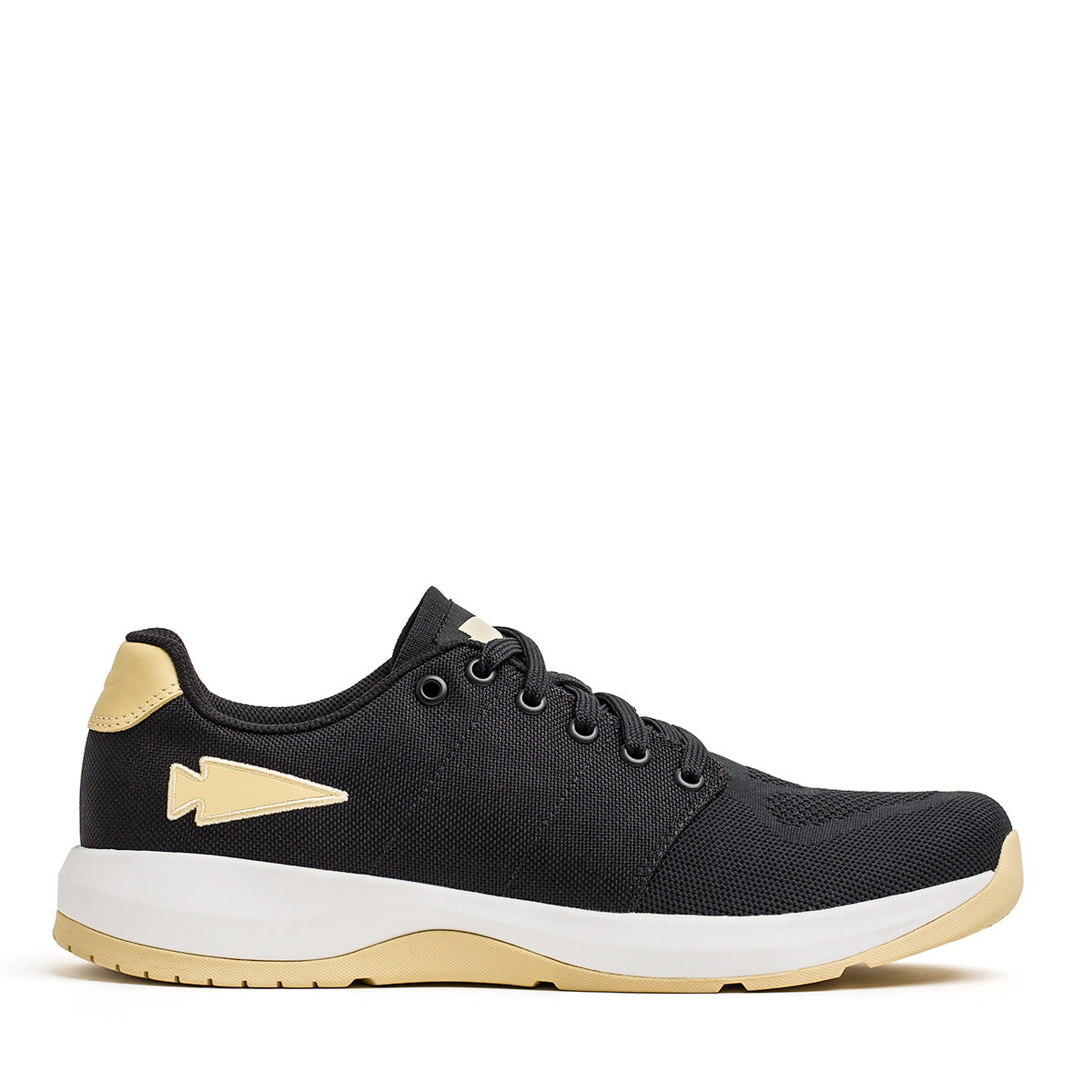 Men's Ballistic Trainers - Black + White + Gold W/ Gold