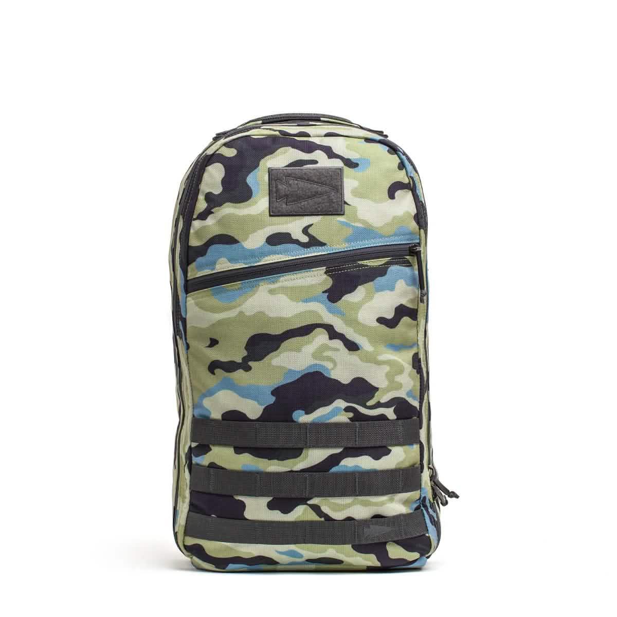 Lead Bullet Ruck Classic Everglades Gray camouflage rucking backpack with front zipper pocket and black straps
