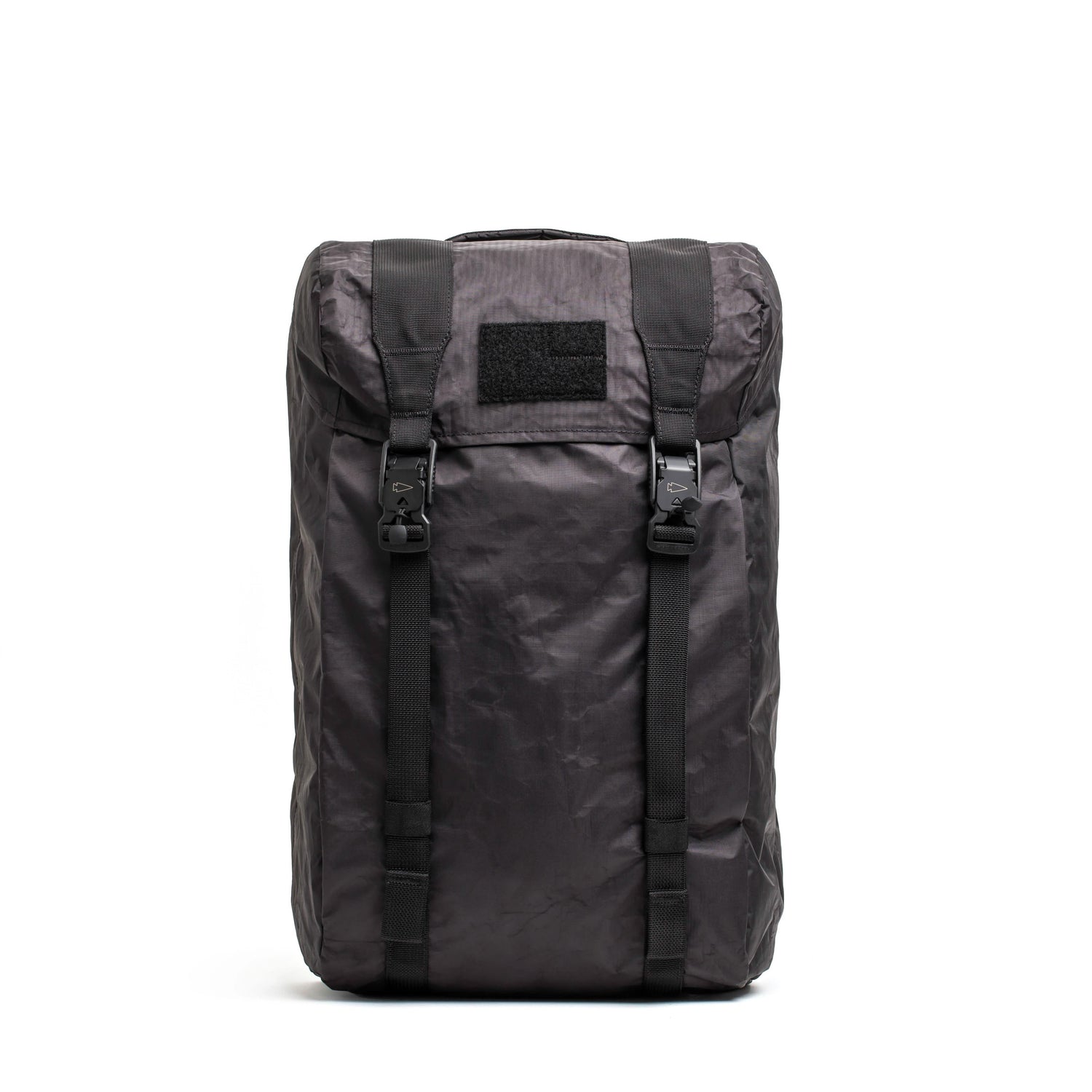 GORUCK black Dyneema rucksack with roll-top closure and adjustable front buckles