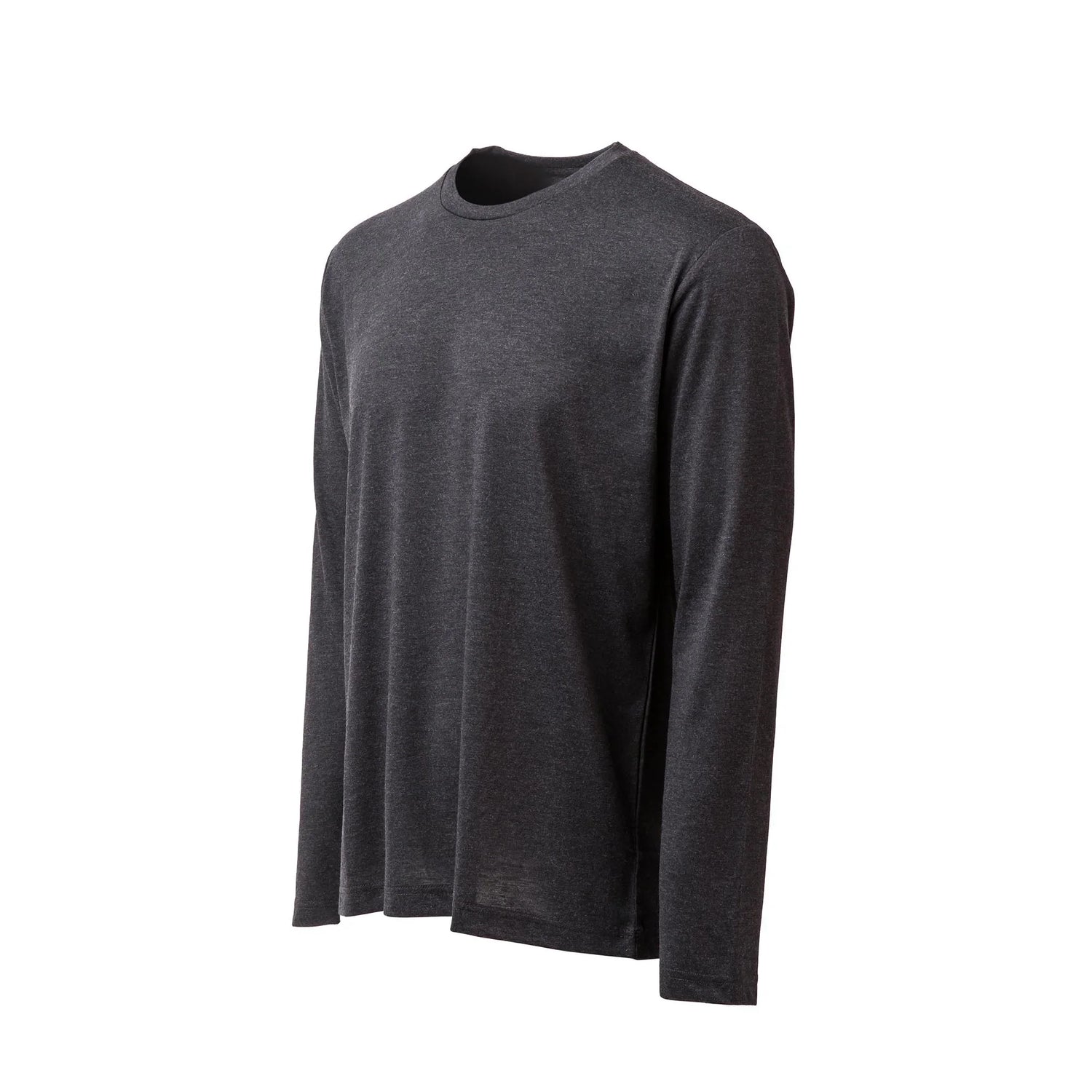 men's black long sleeve triblend shirt isolated on white background