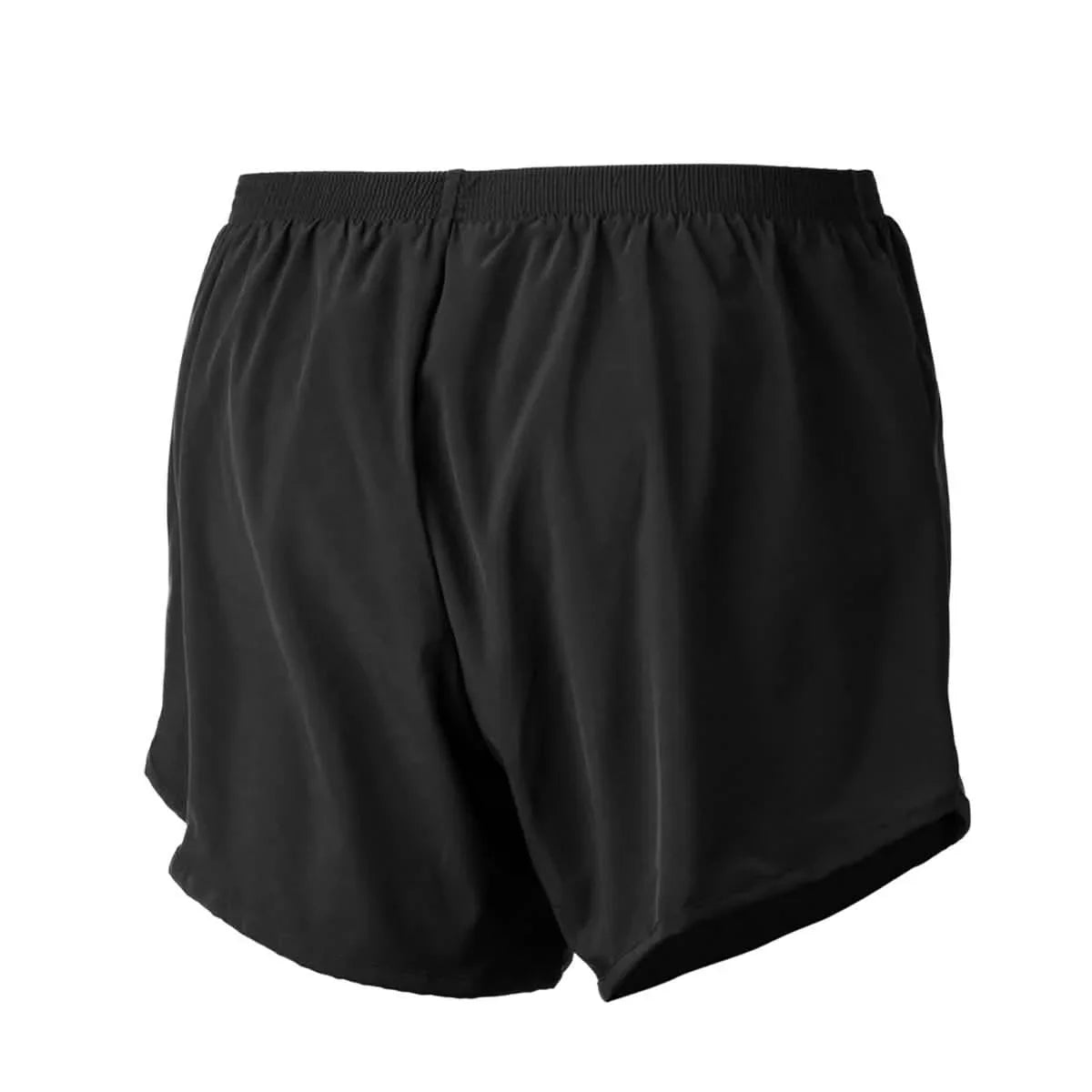 Black men's tough stretch rucking shorts with elastic waistband from GORUCK back view