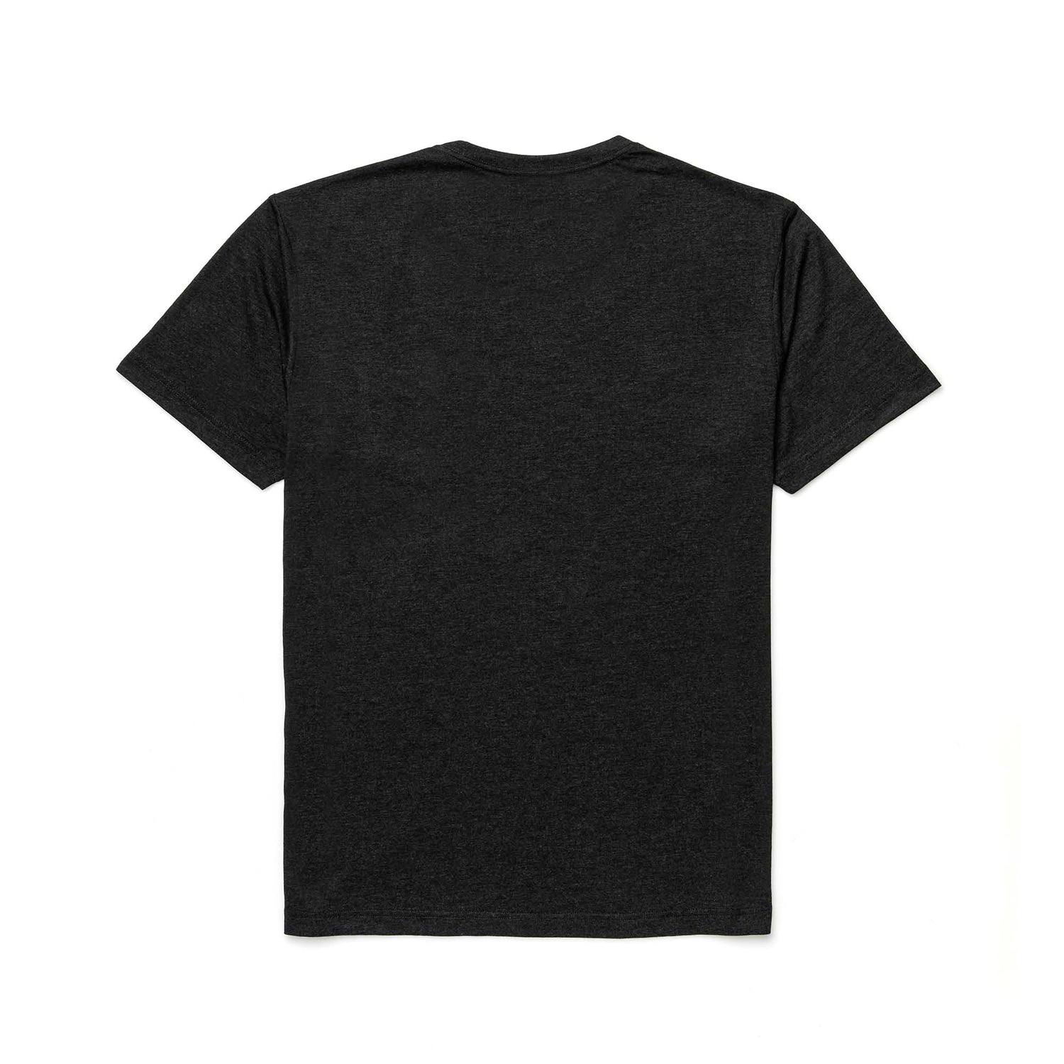 Men's Short Sleeve Pocket Tee - Tri-Blend in premium black, shown from the back on a white background.