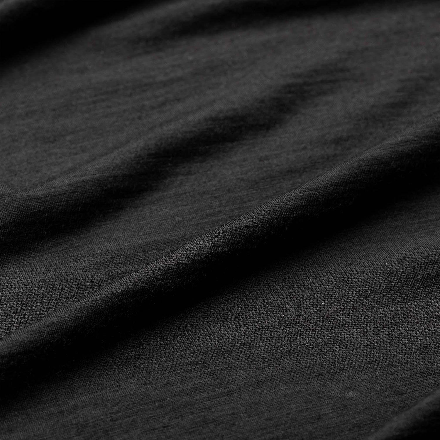 Close-up of black Merino wool fabric texture from GORUCK rucking gear apparel