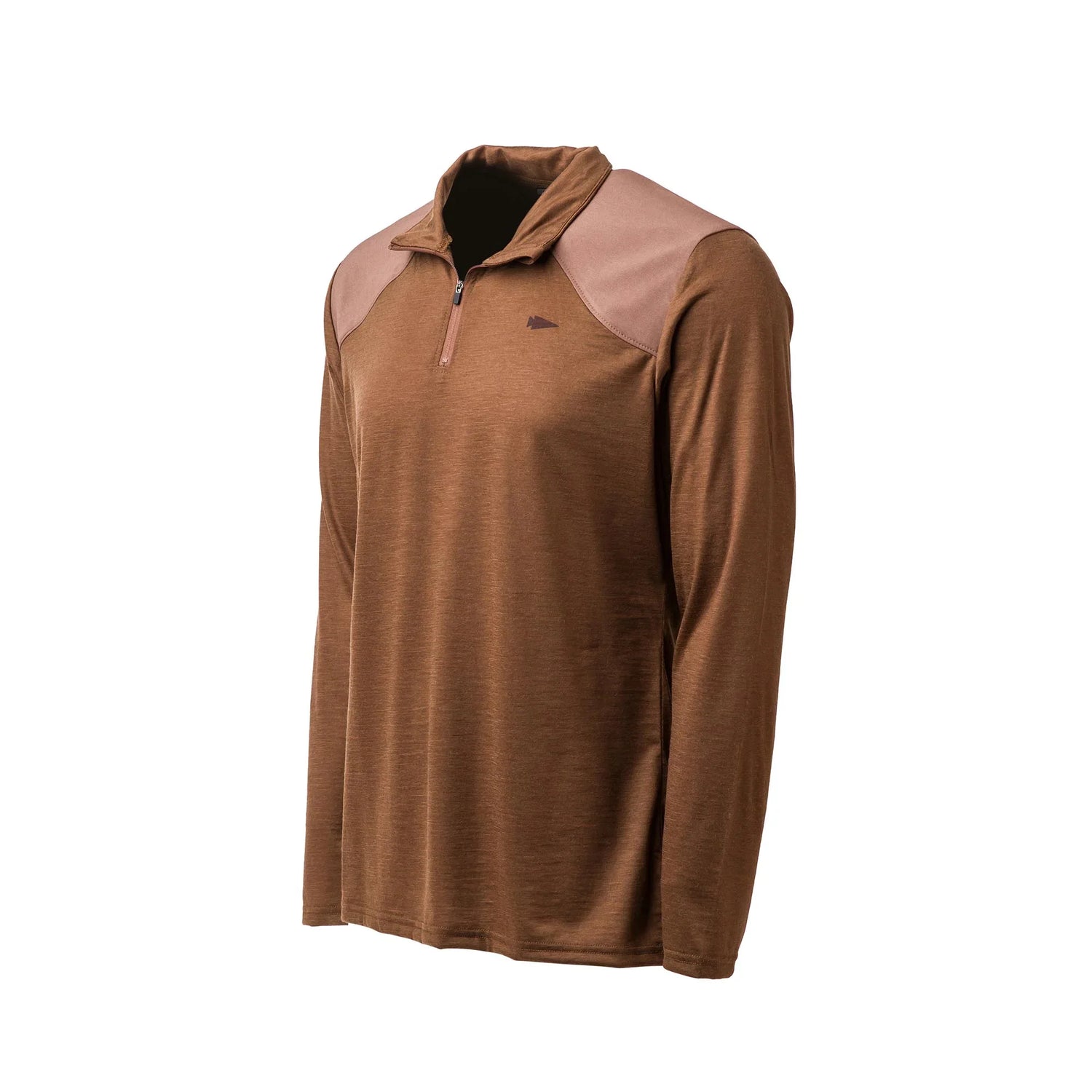 GORUCK Merino 1/4 Zip Java brown long sleeve shirt, rugged outdoor rucking gear