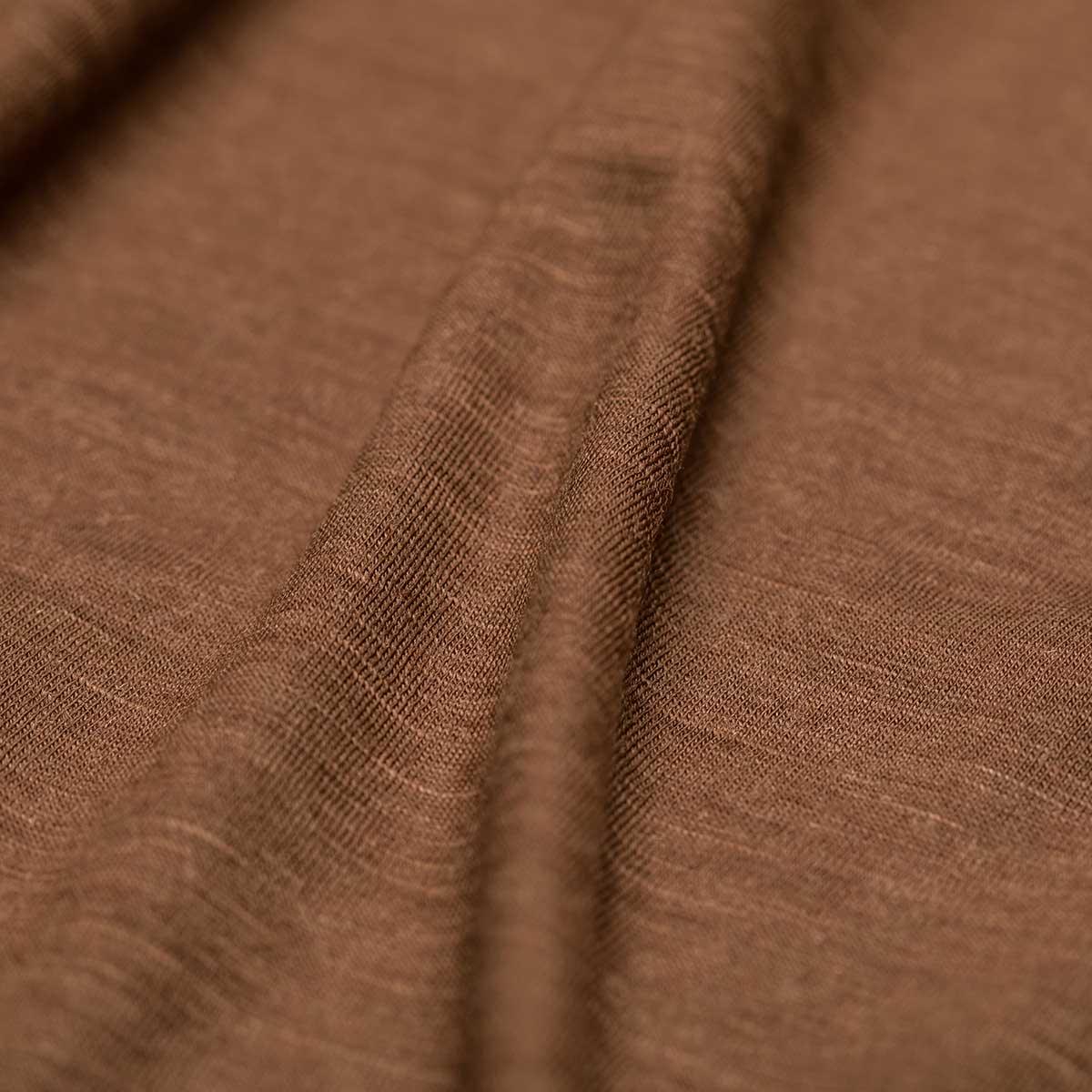 Close-up of soft Java-colored merino wool fabric with fine knit texture from GORUCK