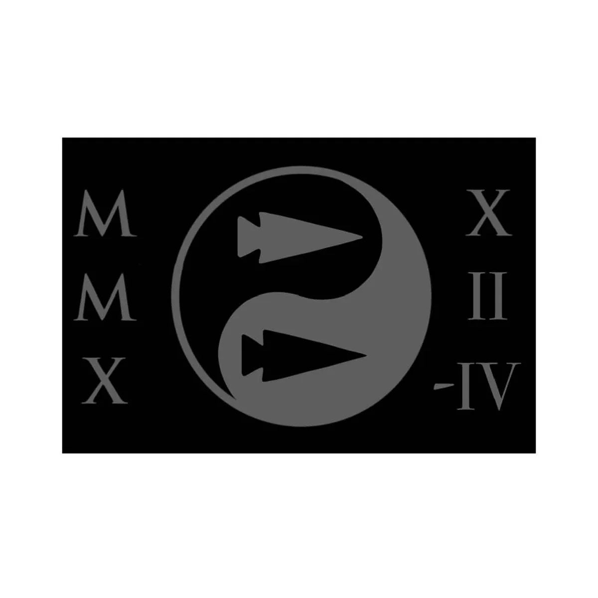 GORUCK Tribe 2022 April patch with yin-yang design and Roman numerals on black background