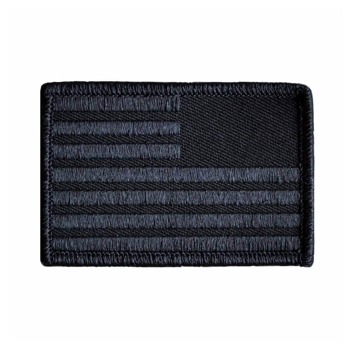 Show your patriotism with the Patch - Reverse Flag, a black American flag design featuring convenient VELCRO backing. Measuring 2