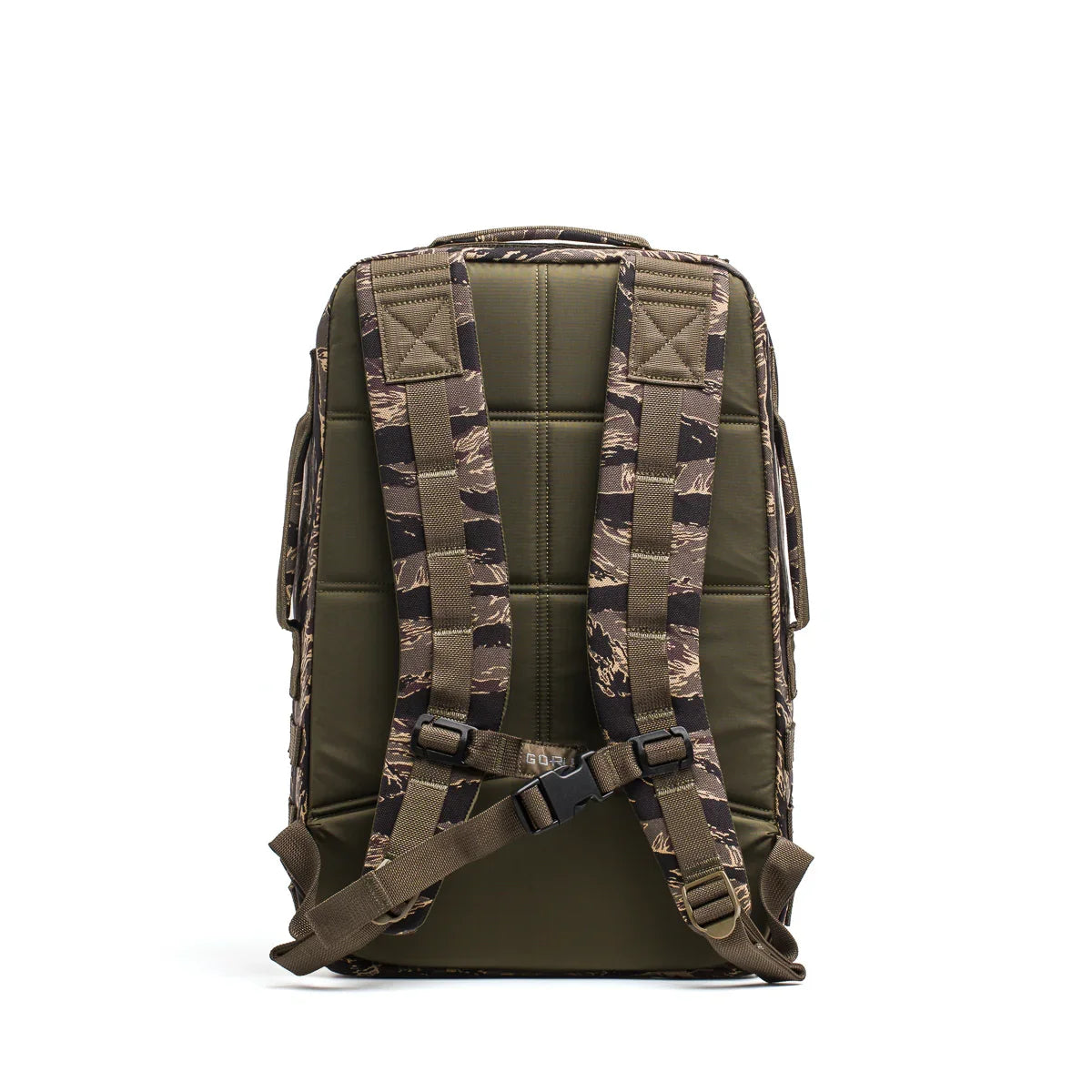 GORUCK Rucker 4.0 20L rucksack with padded backplate and tiger stripe orange camouflage straps