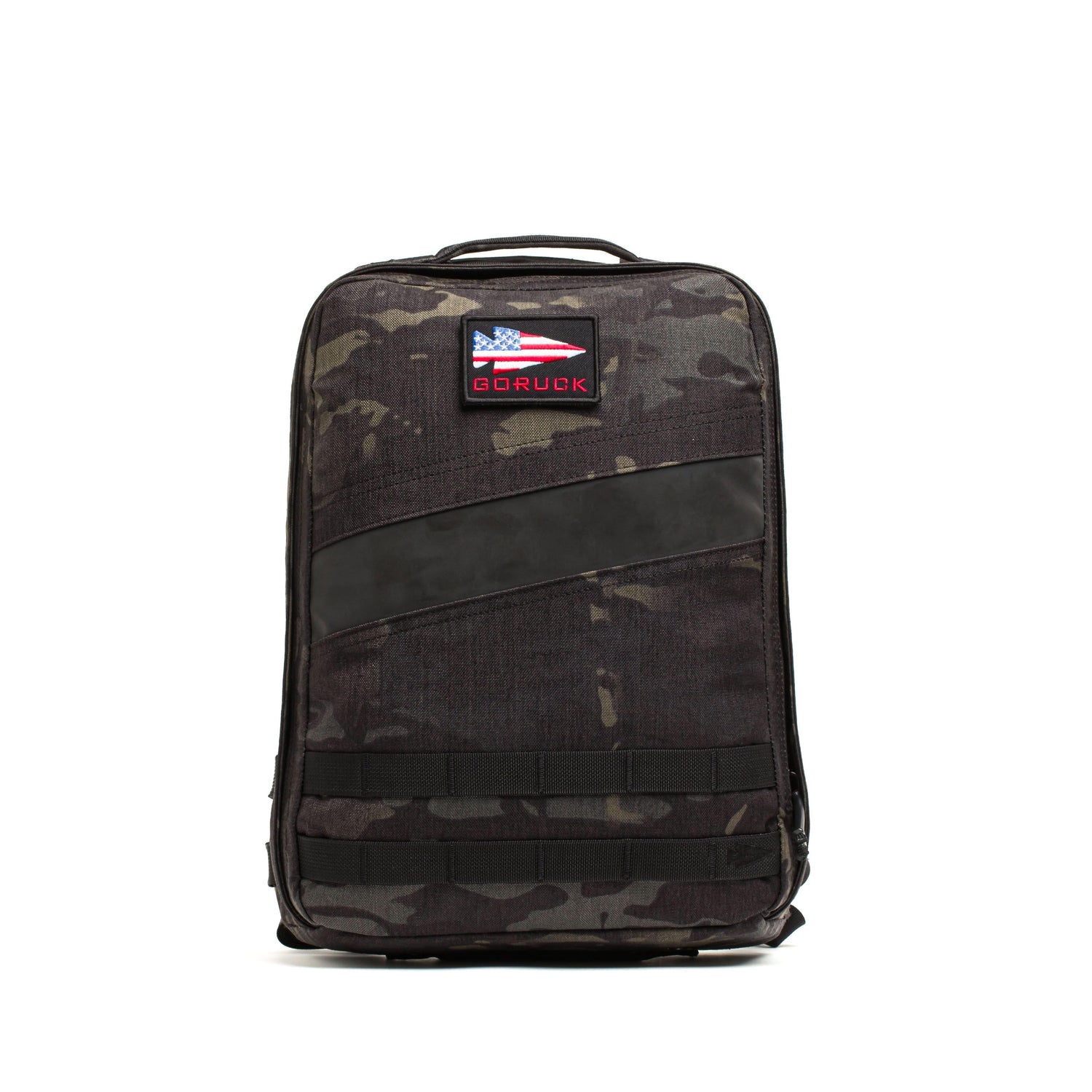 GORUCK Rucker 4.0 15L backpack in black Multicam with American flag patch on front