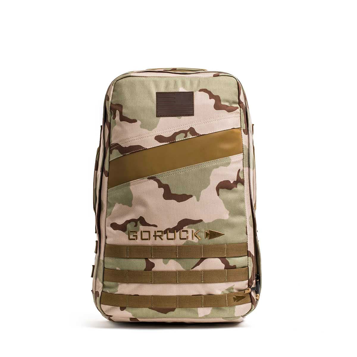 The Rucker 4.0 is a camo-patterned backpack featuring