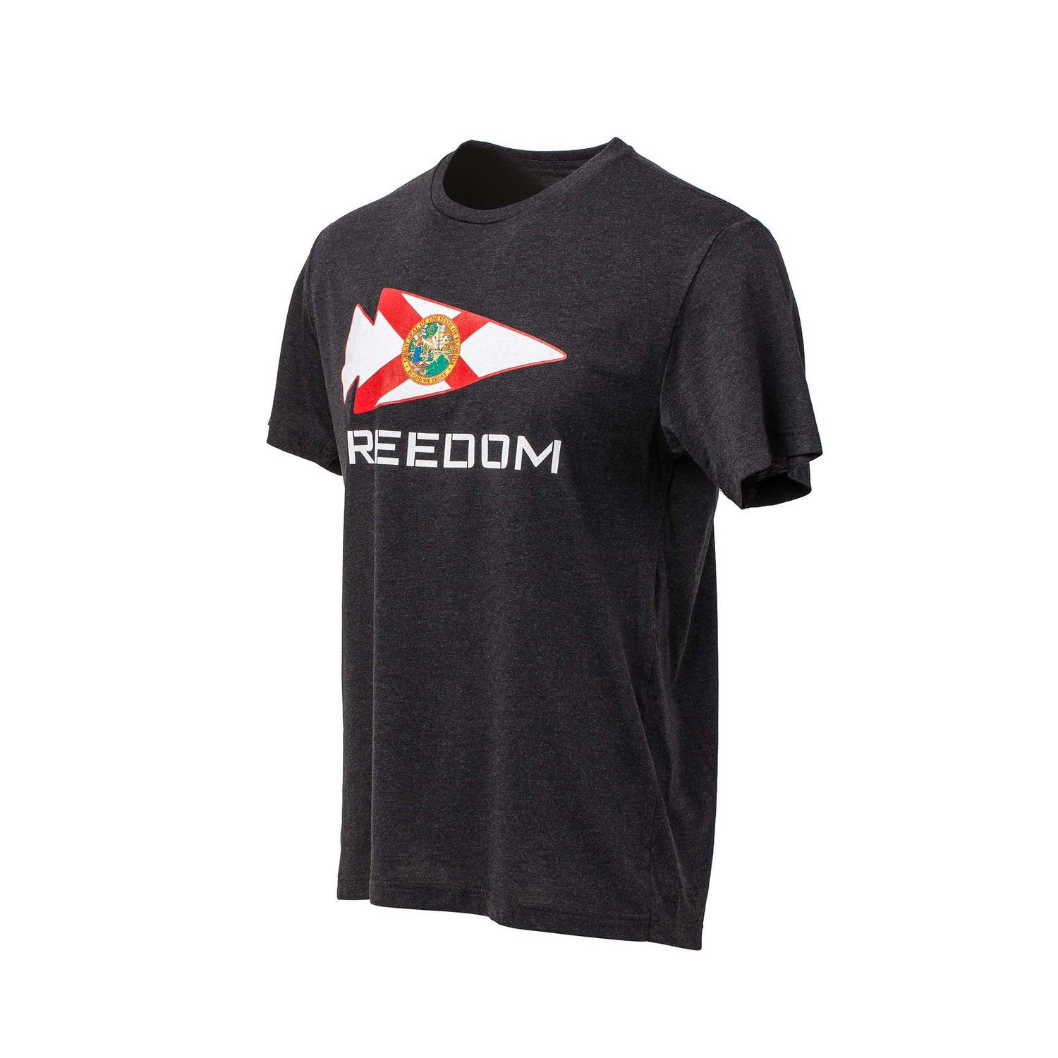 The Florida Freedom Tee - Tri-Blend showcases a striking Florida Flag graphic with