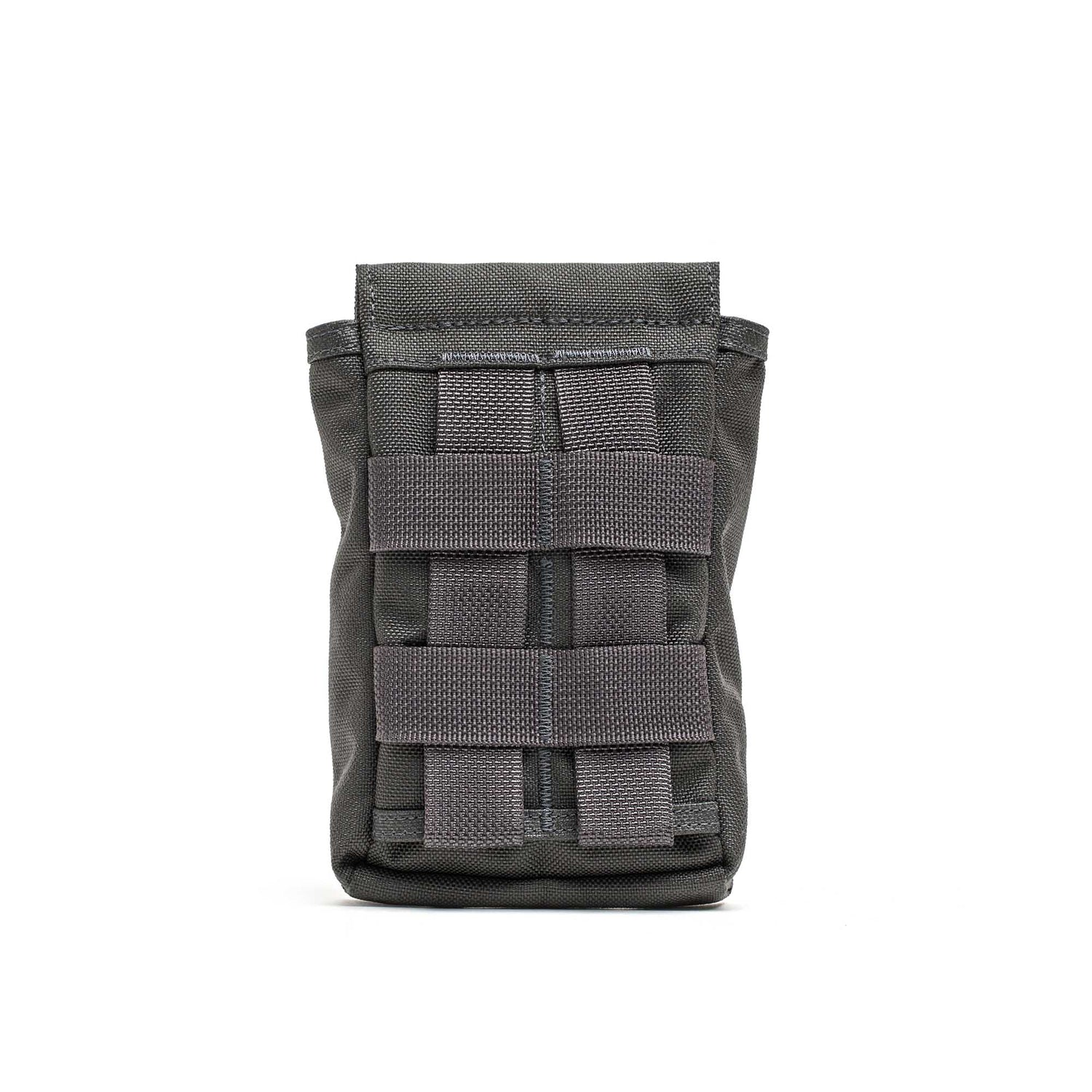 Simple Side Pocket: a black tactical pouch with gray MOLLE webbing and VELCRO for patches, designed to organize your ruck; shown on a white background.
