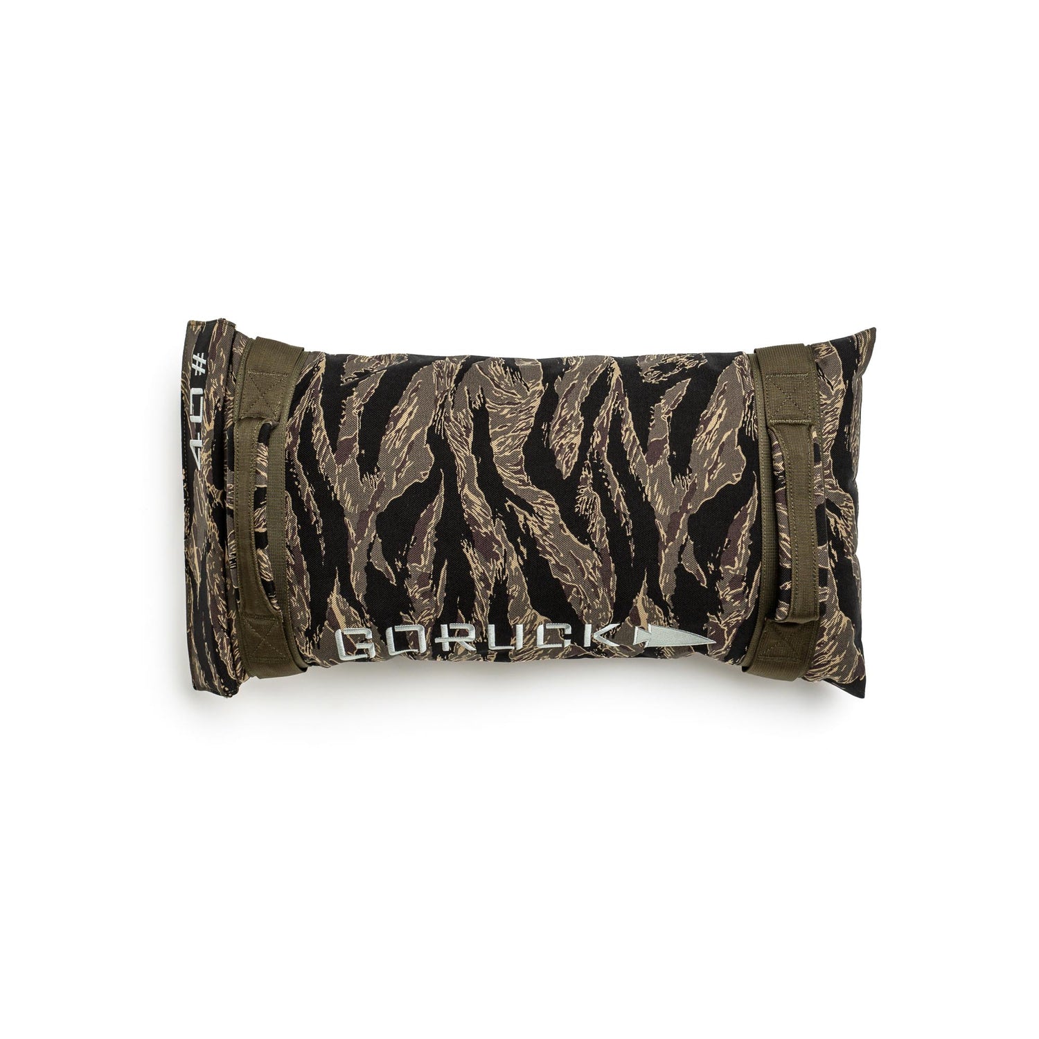 Rectangular camo-patterned Simple Training Sandbags with two straps and