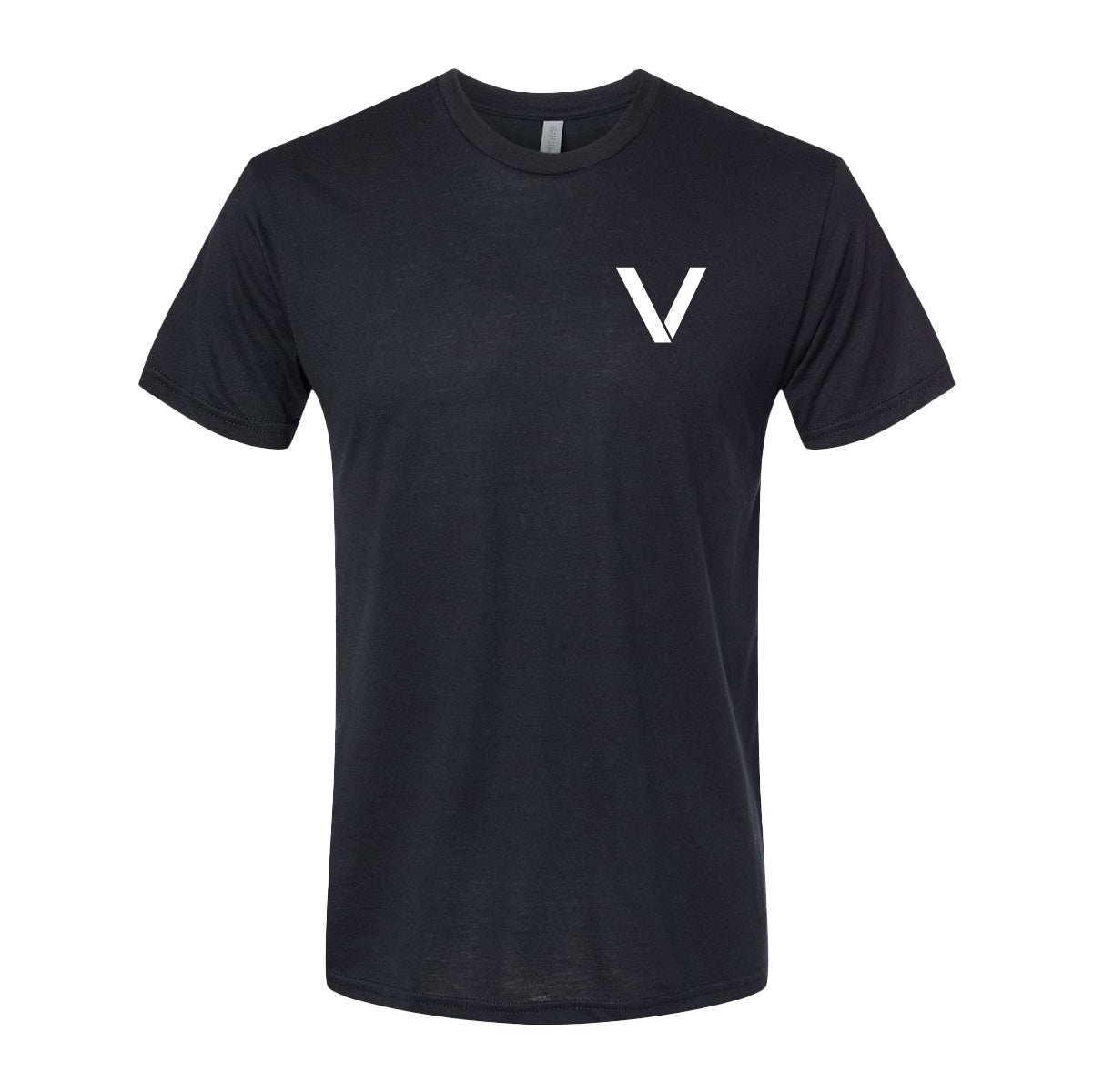 The Mike Vallely Signature Tee - Tri-Blend is a black shirt featuring a small white
