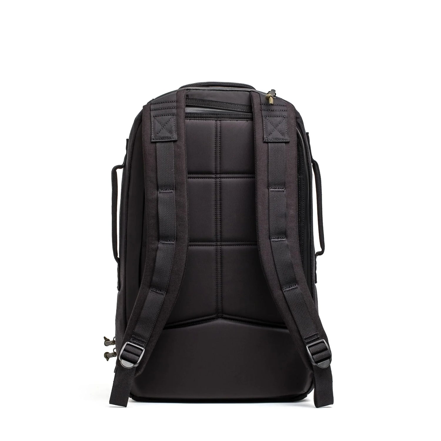GORUCK black ruck backpack with padded straps and rugged back panel on white background