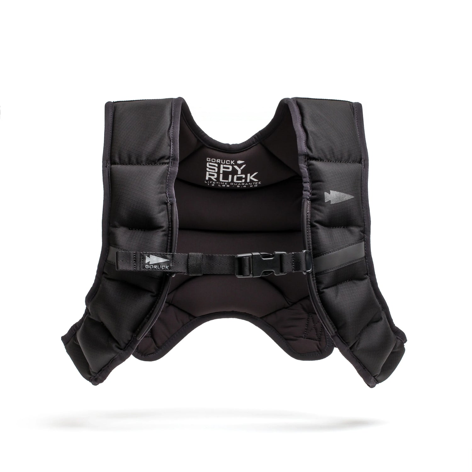 Black GORUCK Spy Ruck weighted vest with adjustable chest strap for rucking training