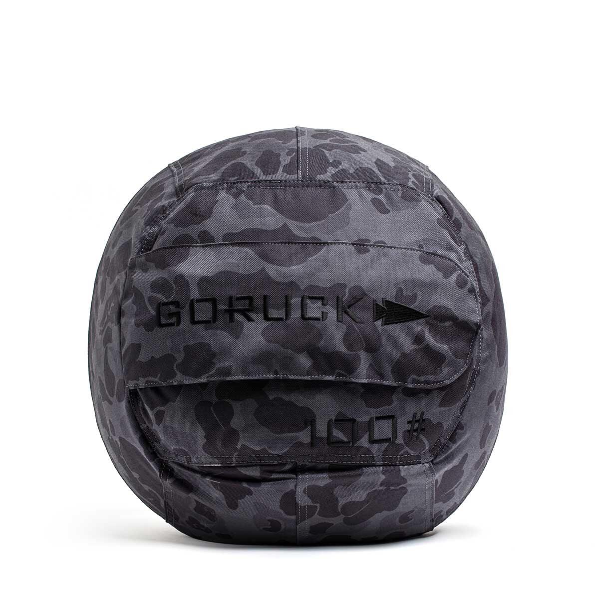GORUCK 100-pound black frogskin camo medicine ball for tough rucking gear training