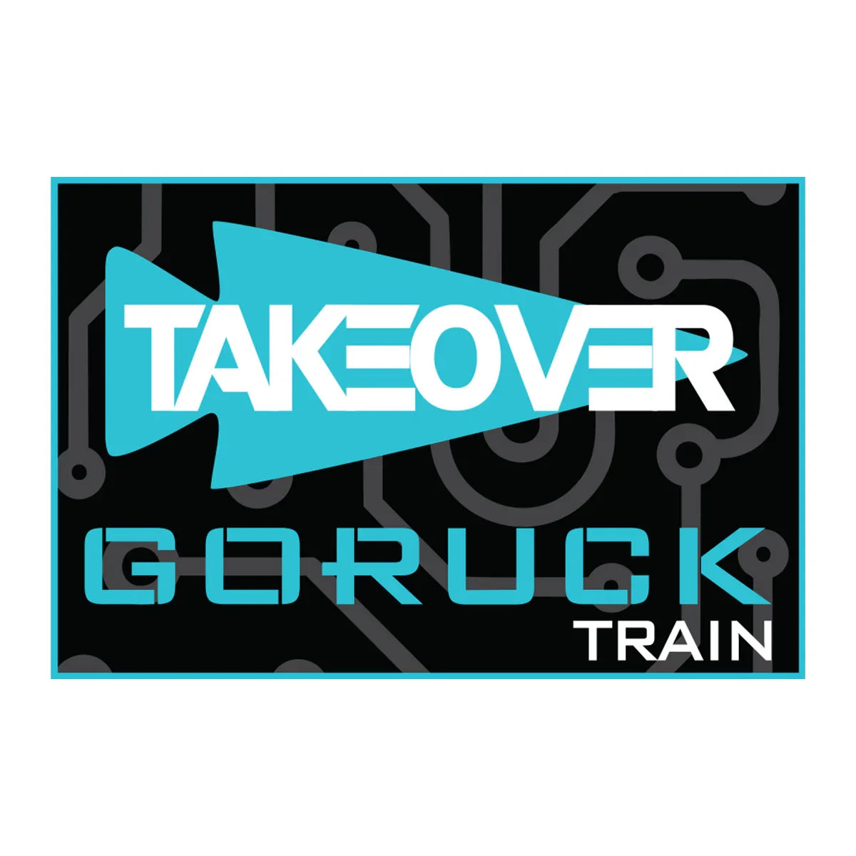 GORUCK Takeover Train patch with circuit pattern in blue and black