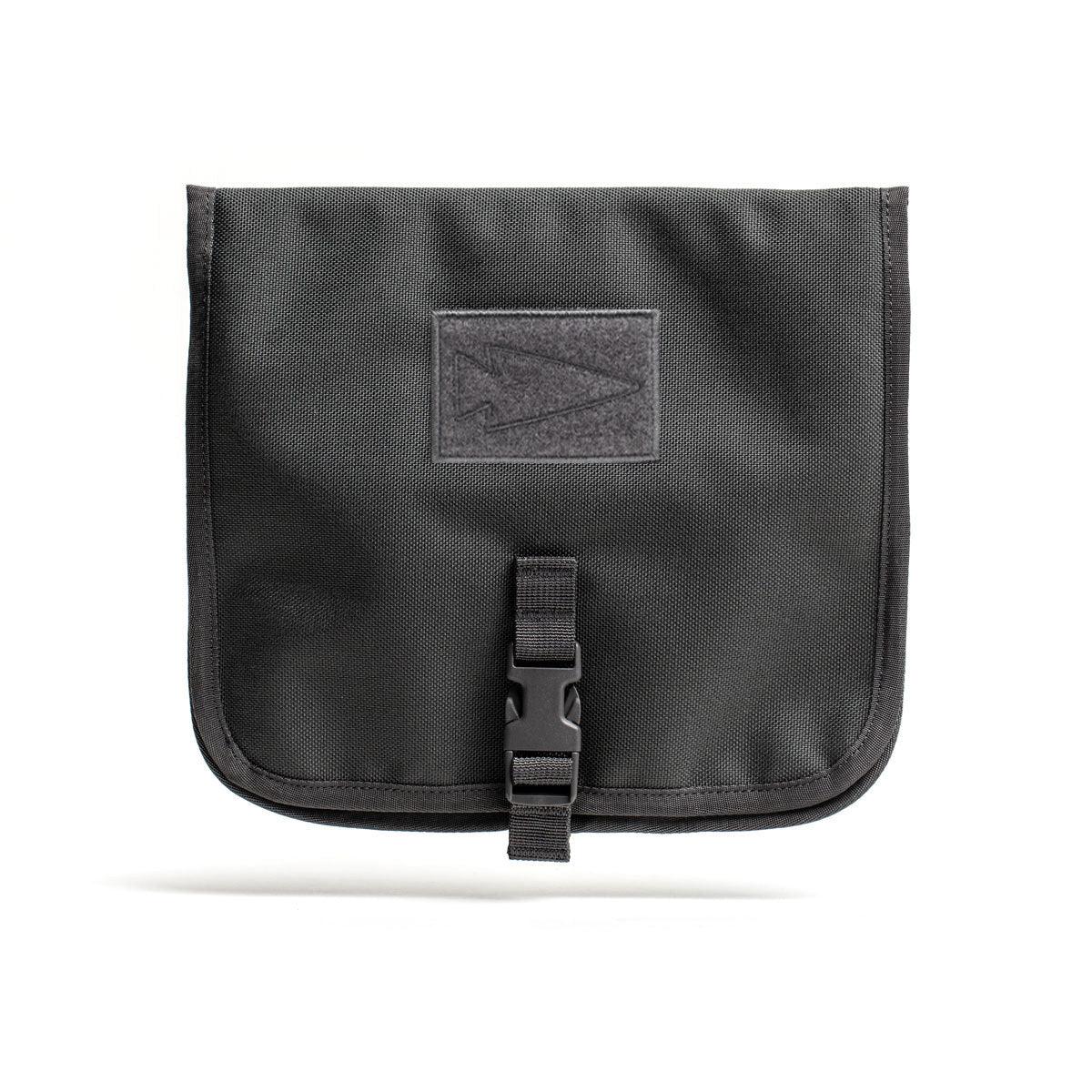 Black GORUCK Wire Dopp Kit pouch with buckle closure and Velcro patch on front