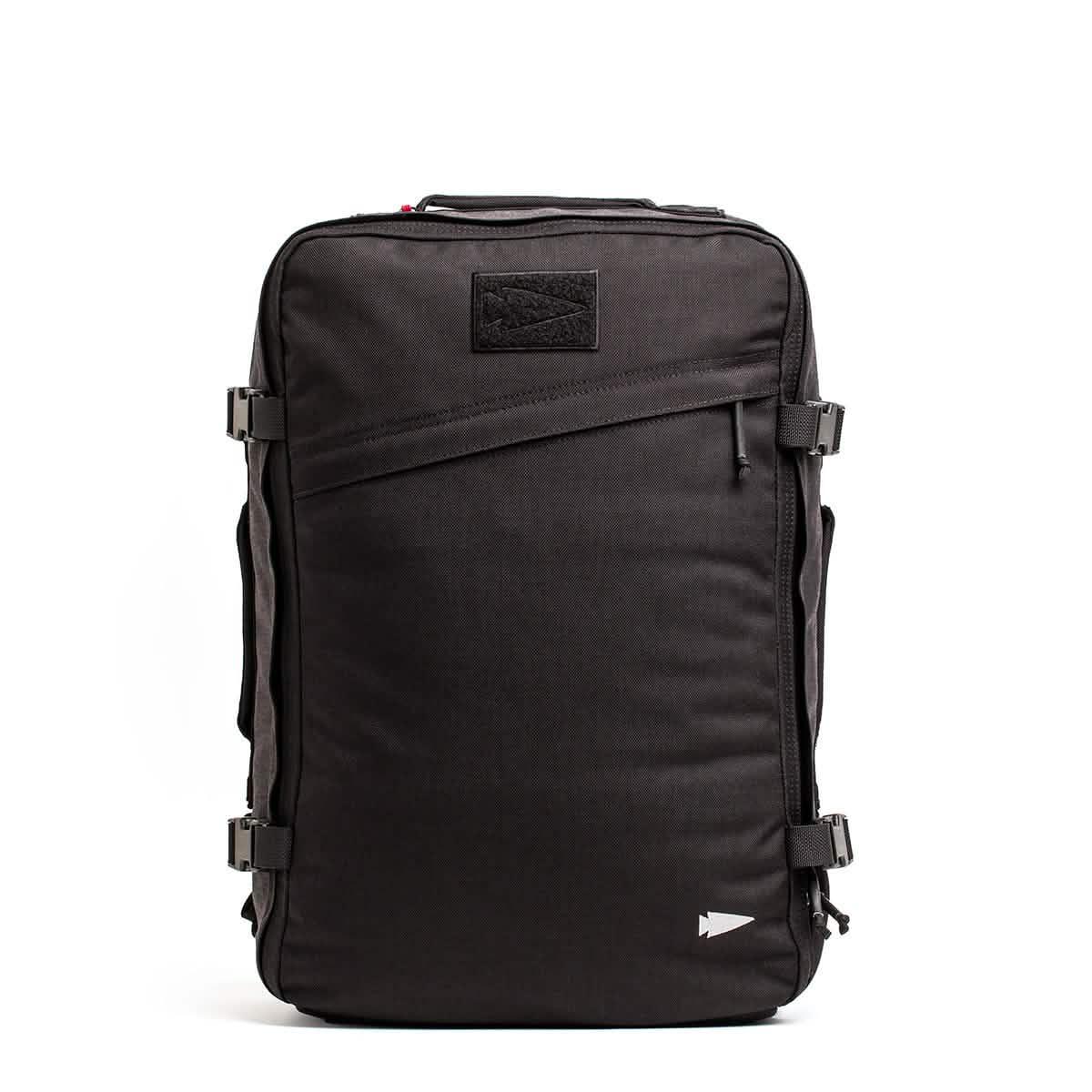 GORUCK black rugged rucksack backpack with compression straps and angled front zipper