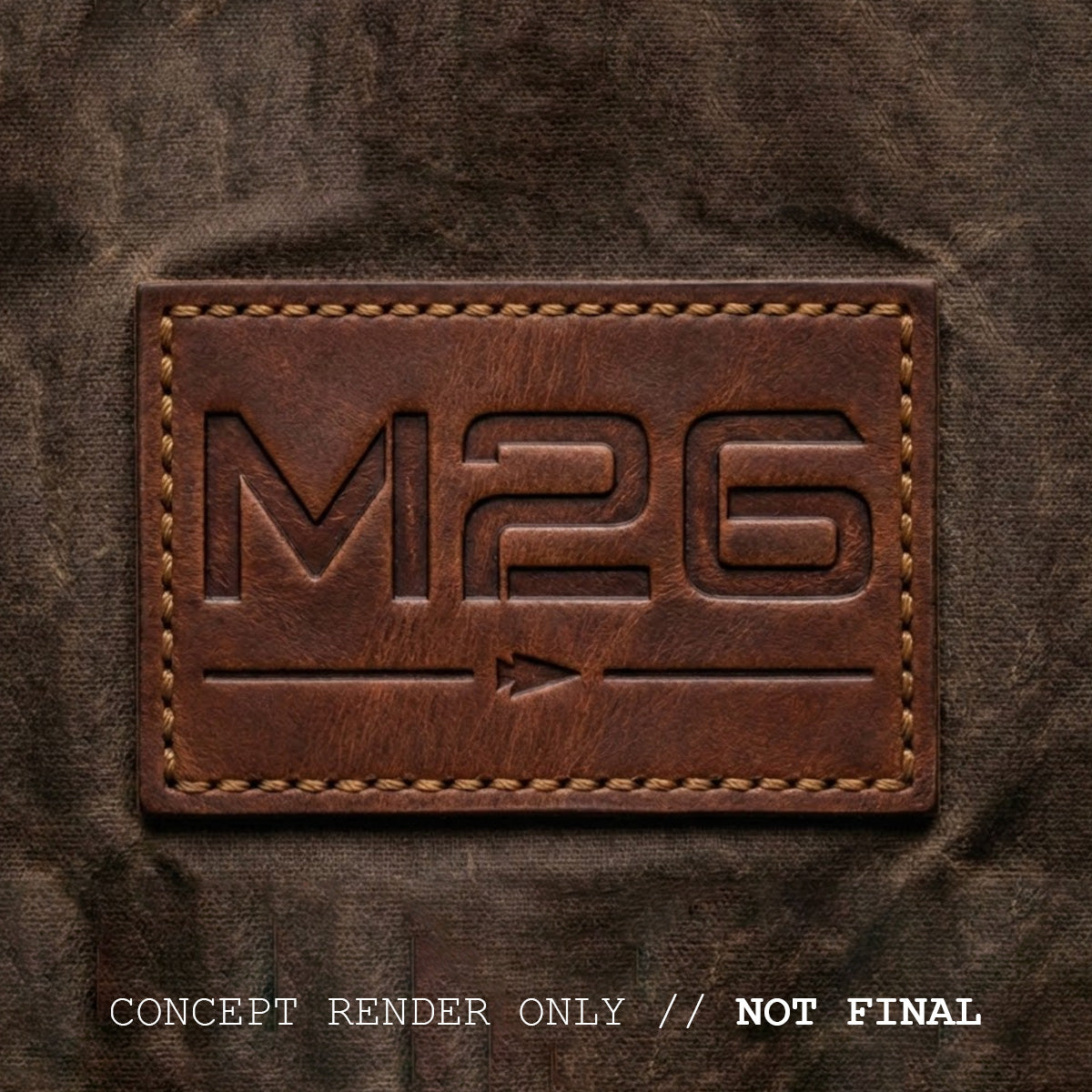 A brown leather patch with