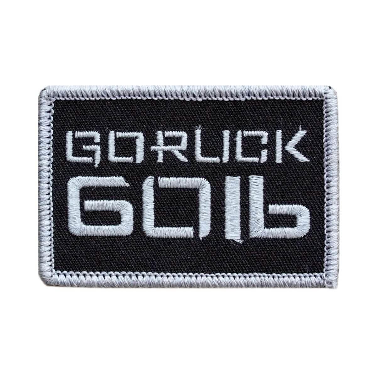 GORUCK 60lb black and white embroidered patch for rucking gear
