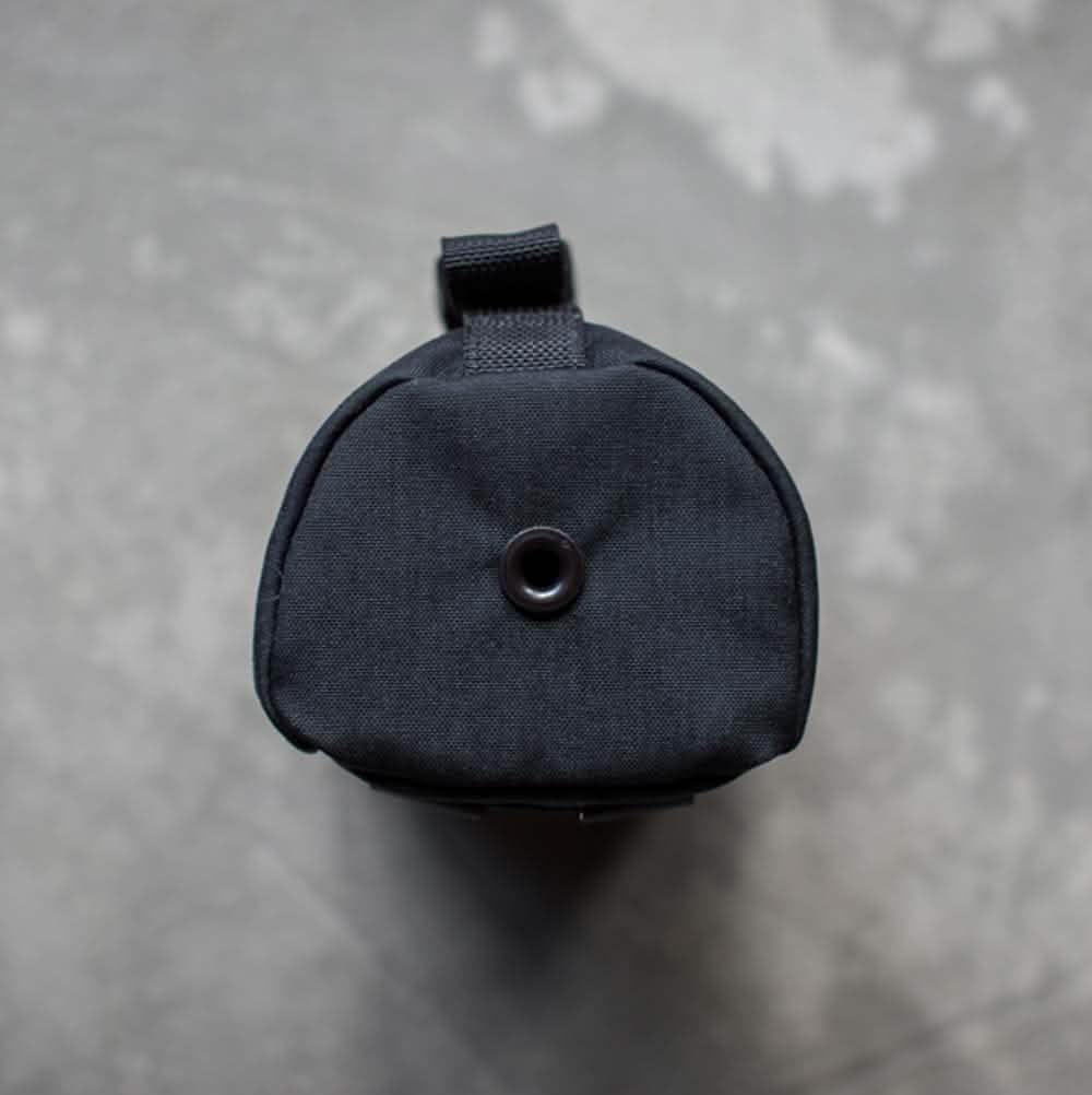 GORUCK black water bottle pocket bottom with drainage grommet, durable rucking gear