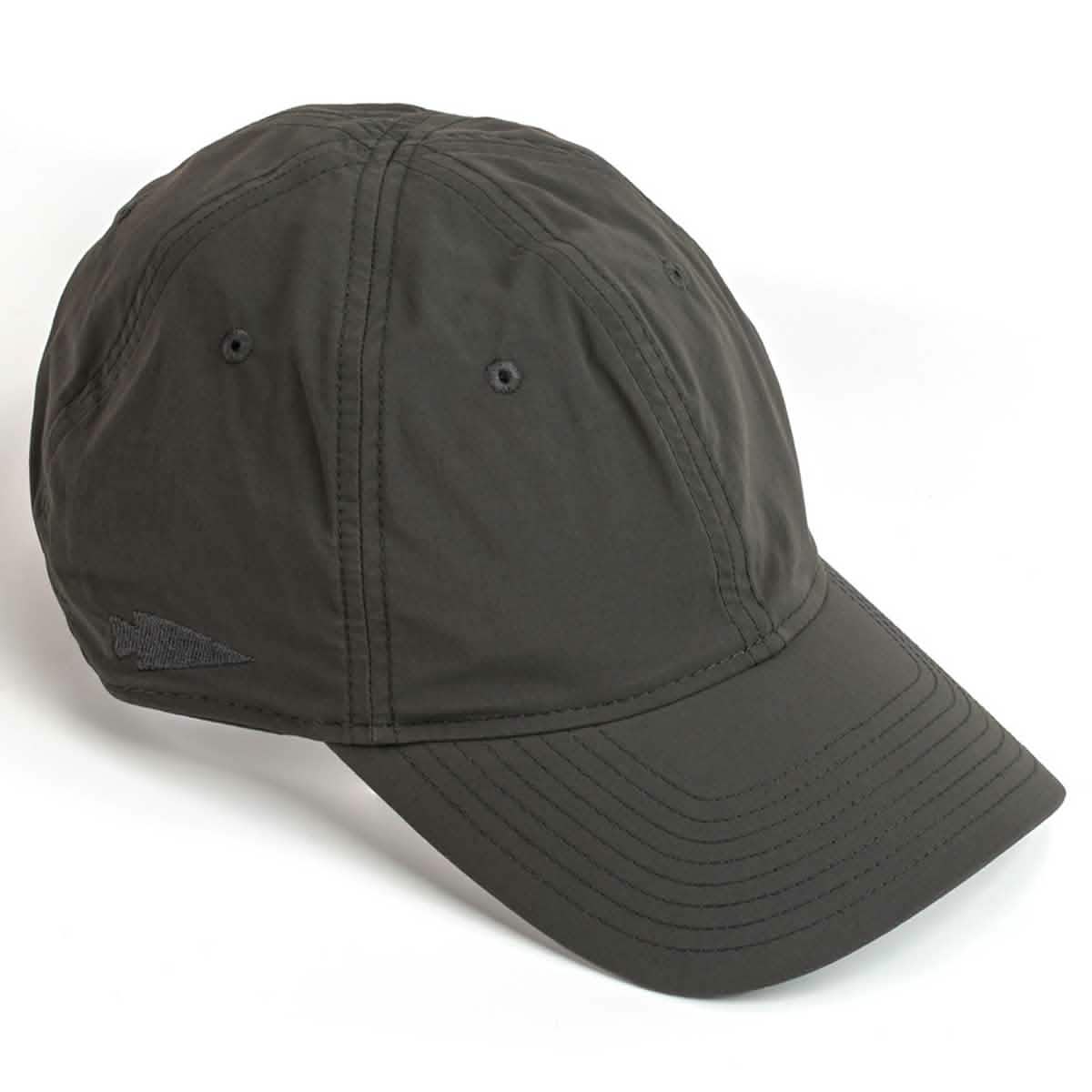 A Performance TAC Hat - Slick - TOUGHDRY by GORUCK, featuring a dark green color, curved brim, and stitched panels. It's made from durable ToughDry® fabric for enhanced durability and sweat-wicking comfort, displayed on a white background.