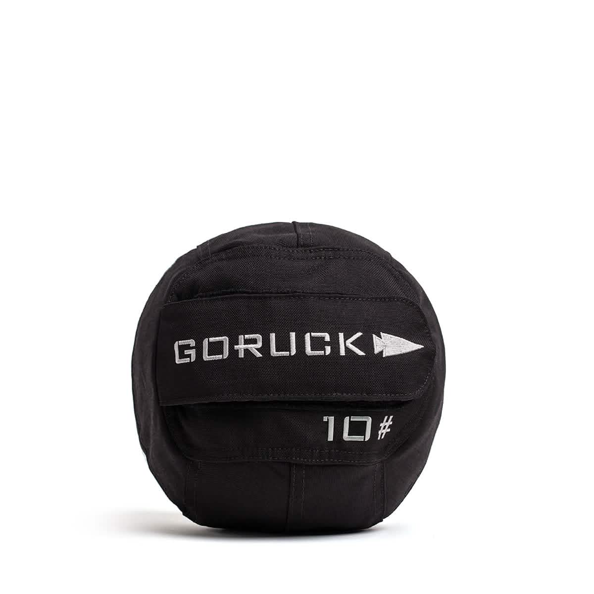 A GORUCK Sand Medicine Ball in black, featuring 