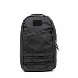 GORUCK black rucksack with durable fabric, front zip pocket, tactical webbing