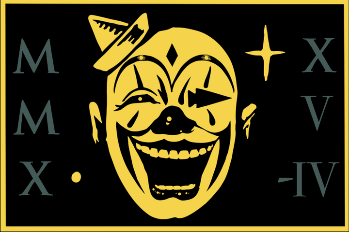 The Tribe 'n Training emblem features a stylized clown face with geometric symbols and Roman numerals, representing GORUCK's dedication to community building and resilience.