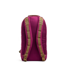 The Bullet Ruck Classic - Ballistic Nylon Cordura is a magenta 15L daypack with tan adjustable shoulder straps, displayed from the back on a white background.